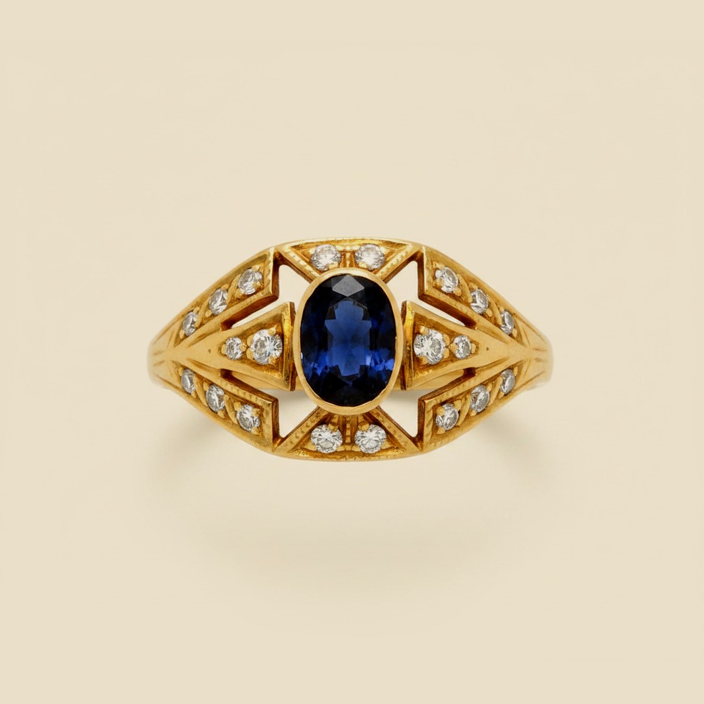 Open Work Sapphire & Diamond Ring – Empire Diamond – view 2