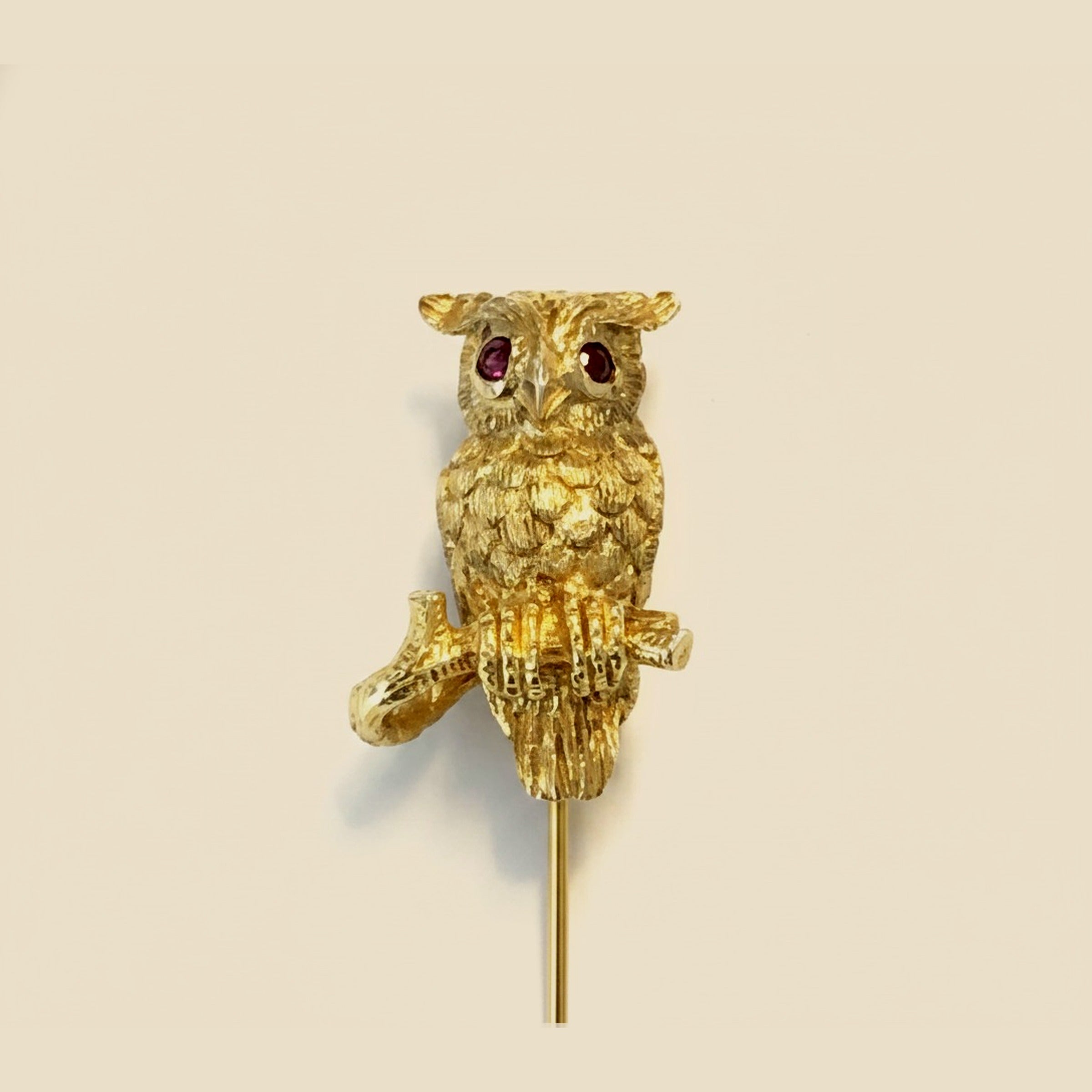 Owl Stick Pin with Ruby Eyes – Empire Diamond
