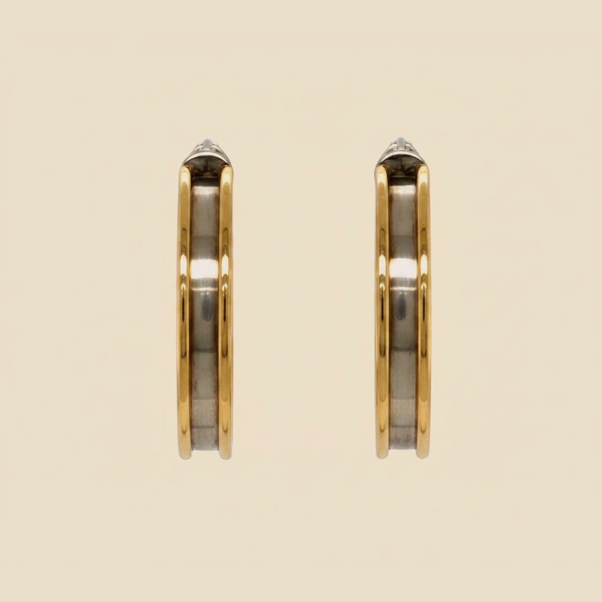 Pair of 2-Tone Hoop Earrings