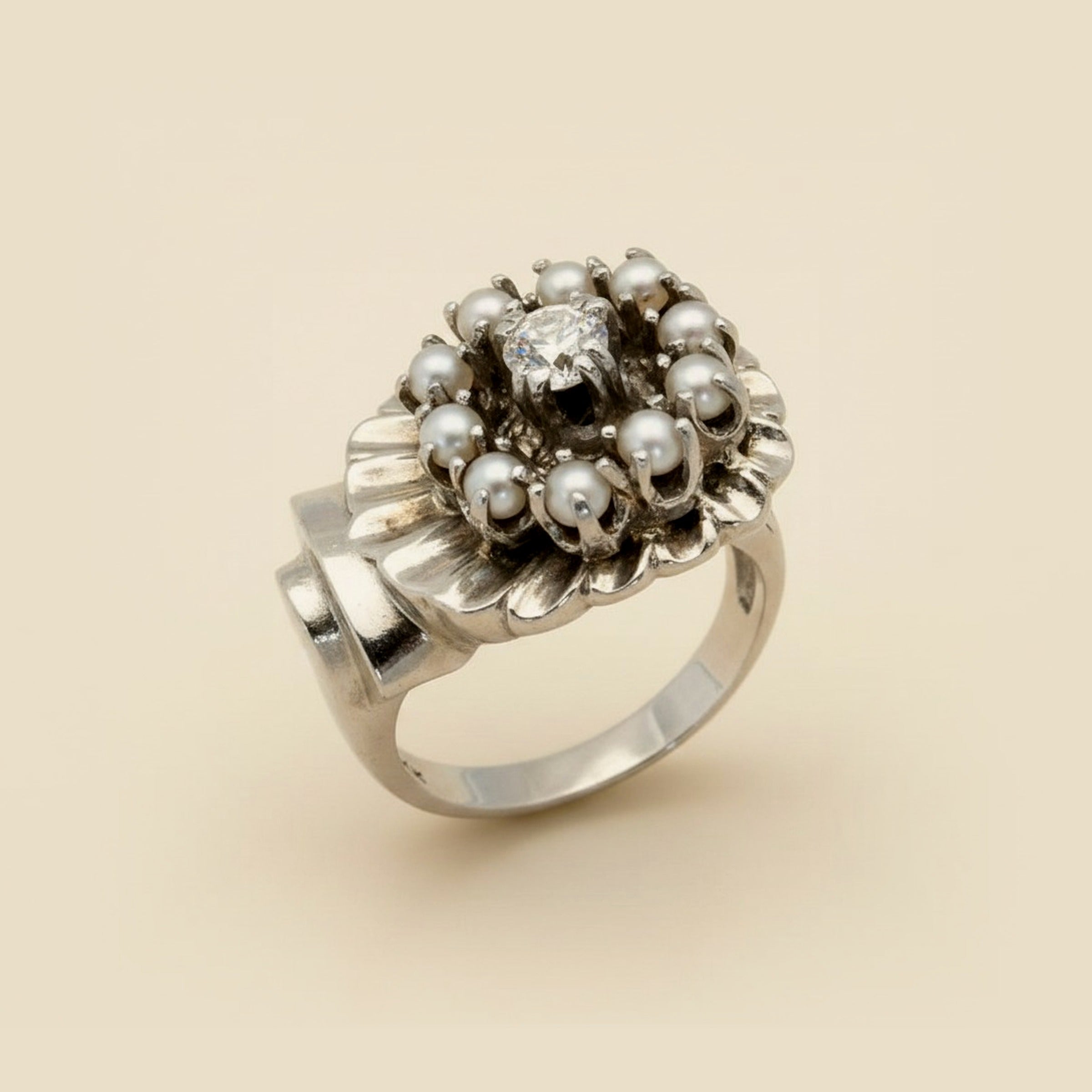 Pearl and Diamond Cocktail Ring – Empire Diamond