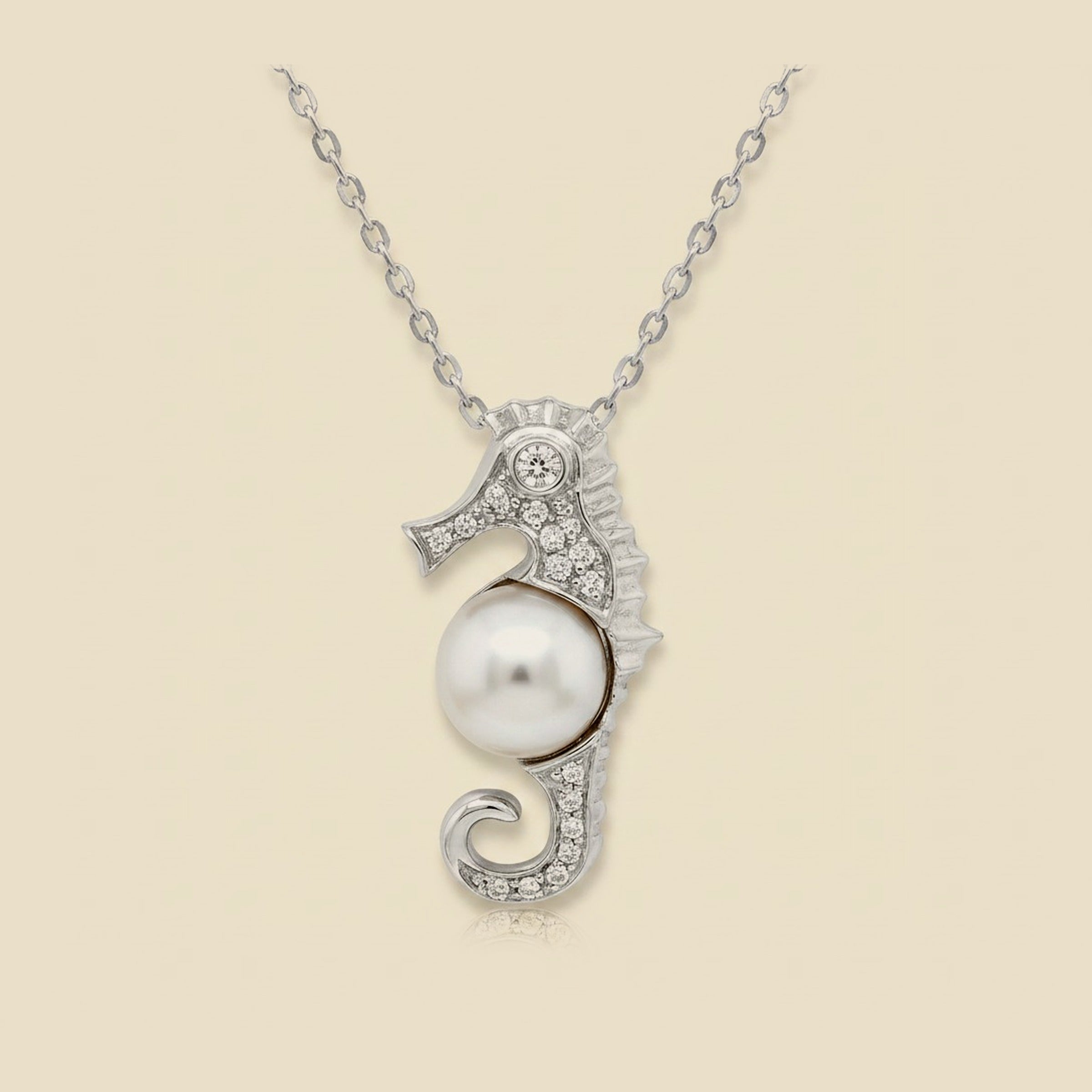 Pearl & Diamond Seahorse Pendant – Empire Diamond