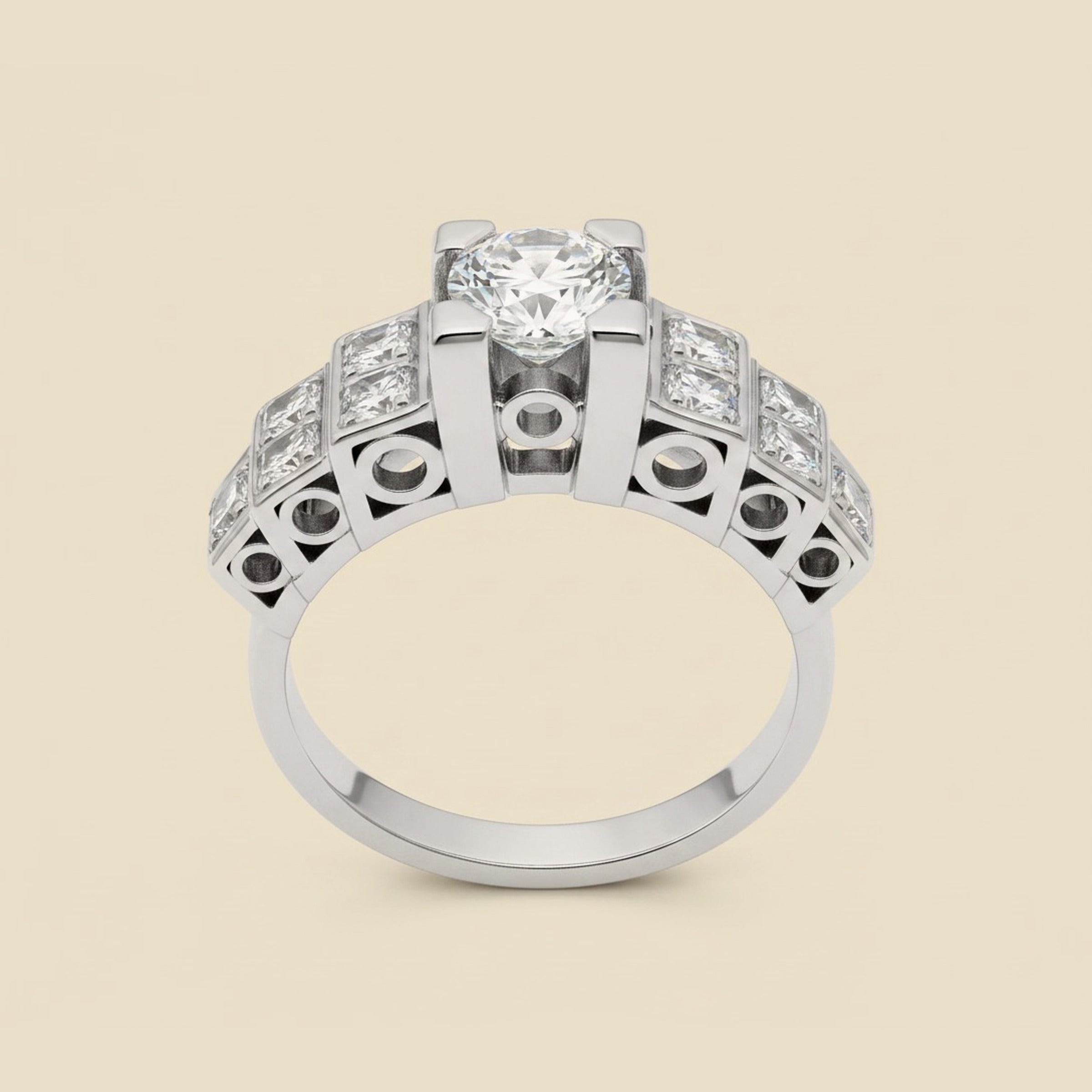 Platinum 4-Prong Diamond Engagement Ring