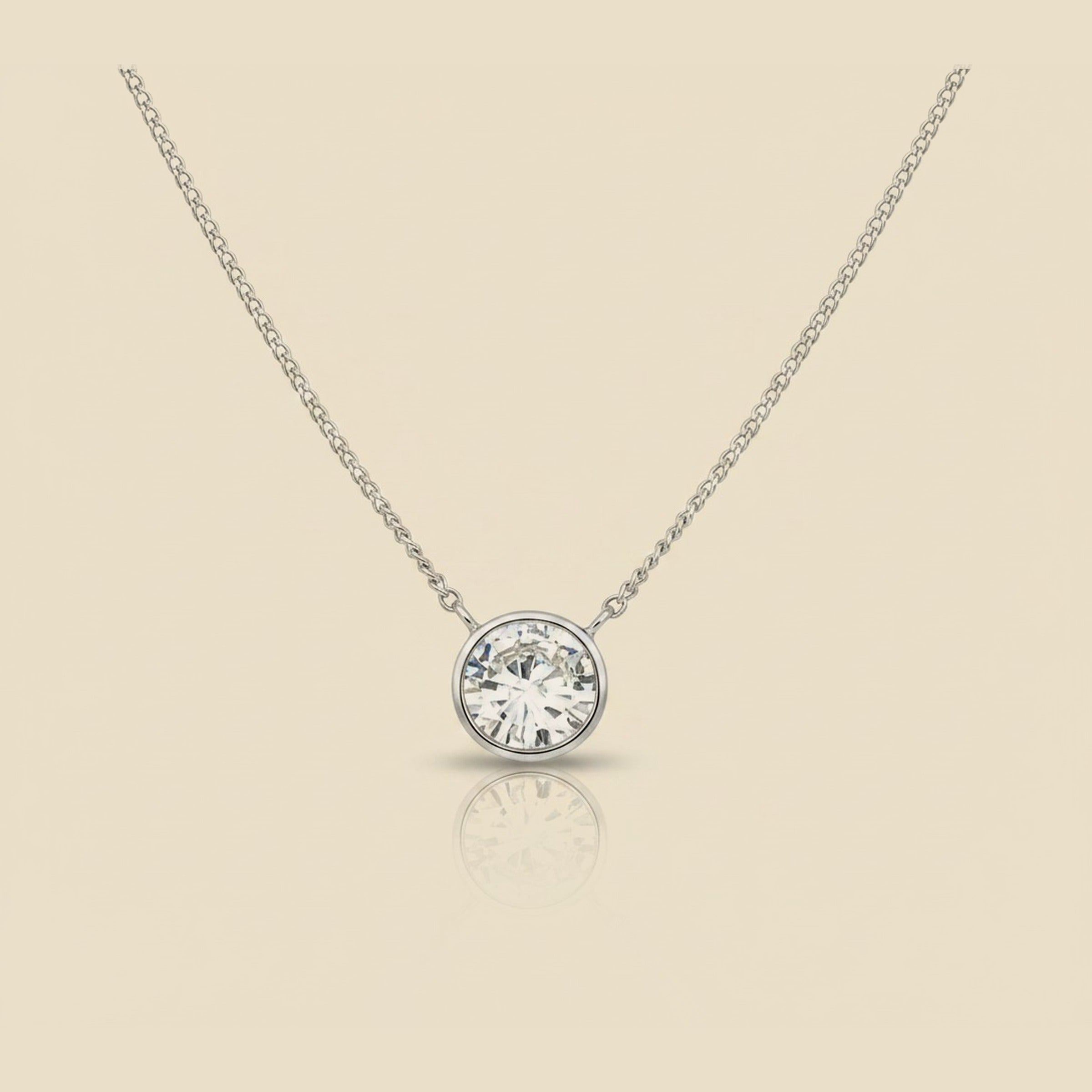 Platinum Bezel Set Diamond Pendant