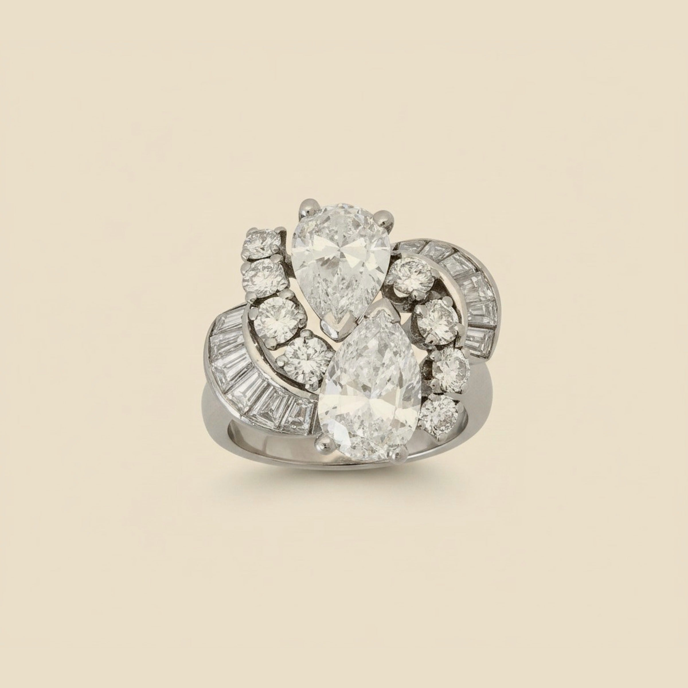 Platinum Diamond Cocktail Ring – Empire Diamond – view 2