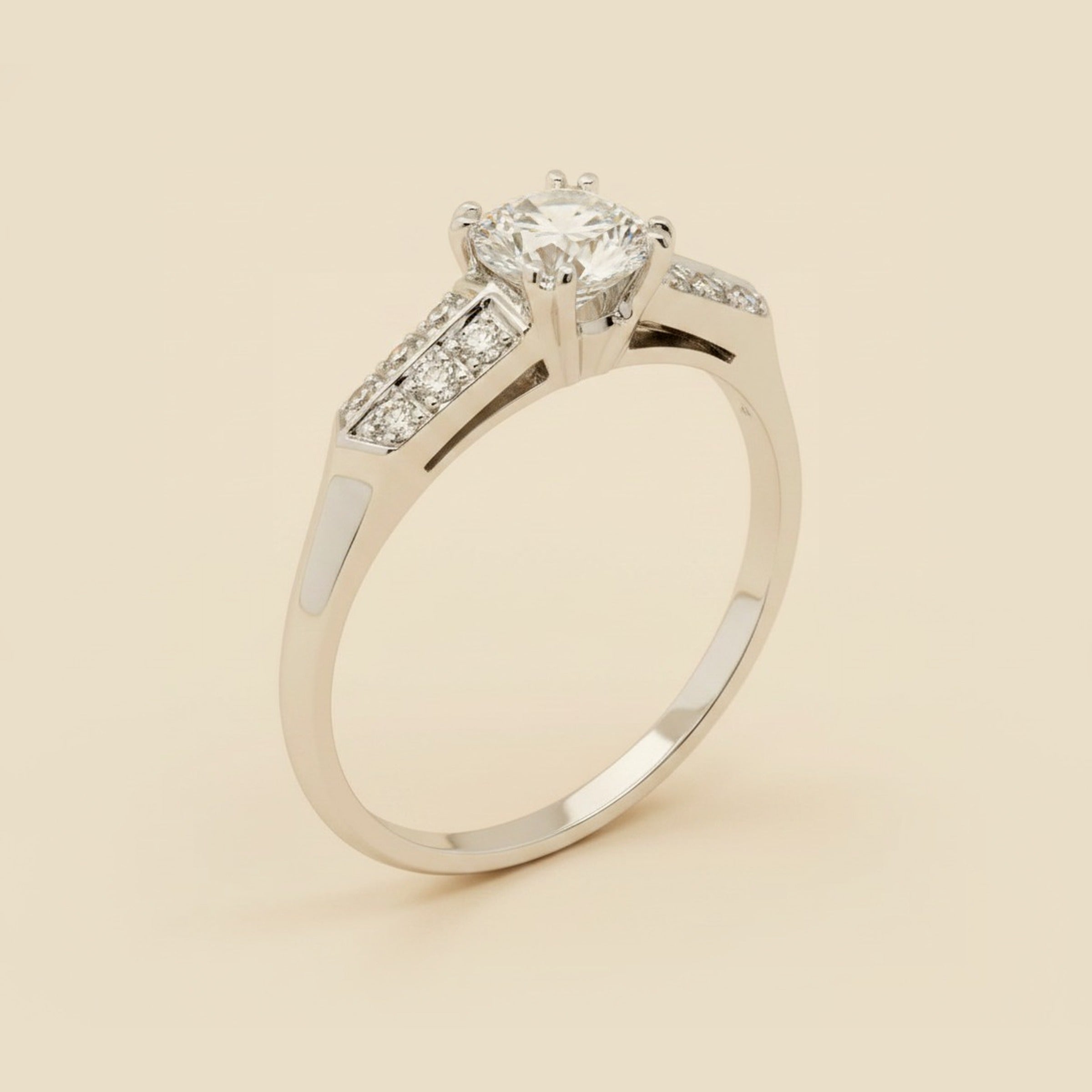 Platinum Double 4 Prong Diamond Engagement Ring
