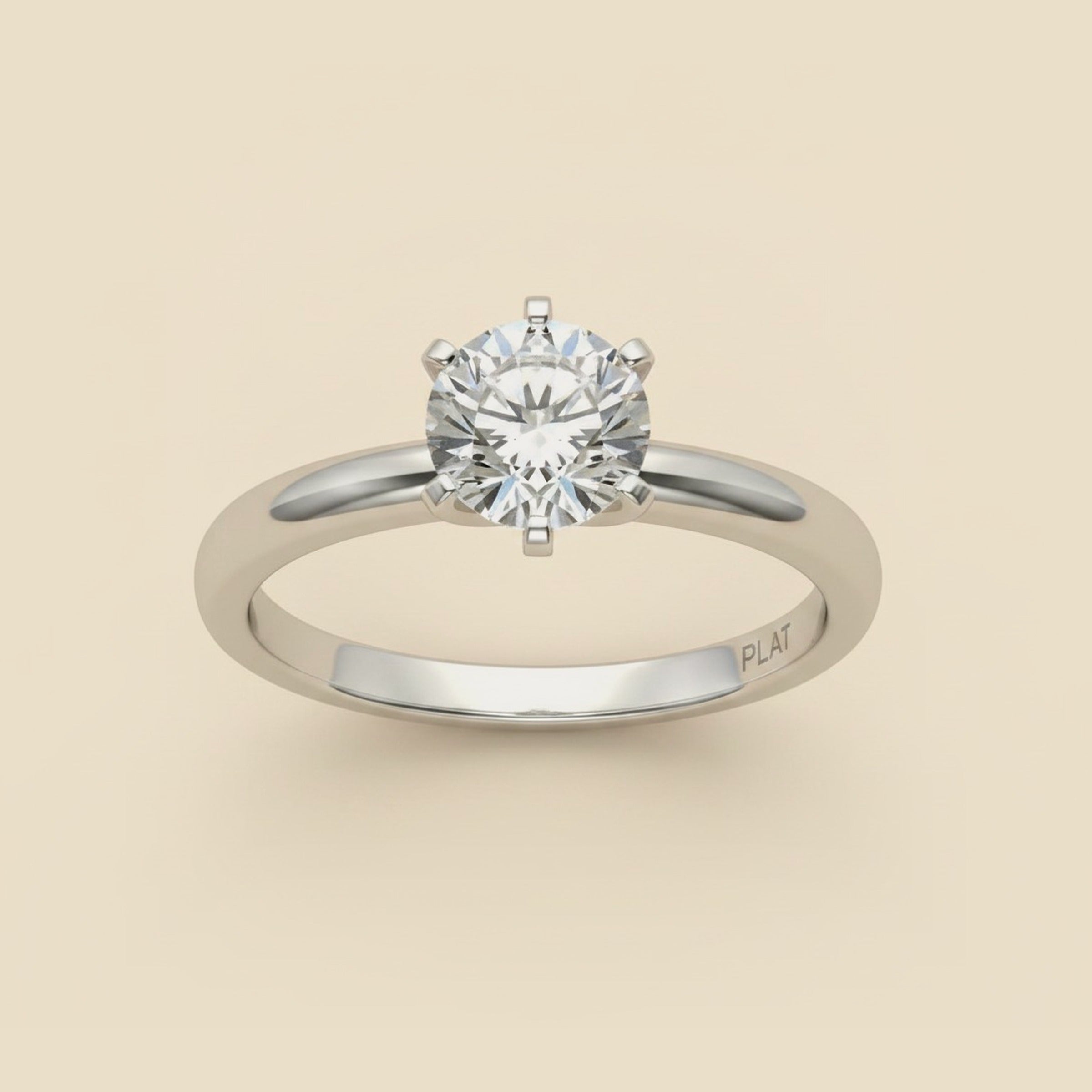 Platinum Solitaire Diamond Engagement Ring 1.00cts.