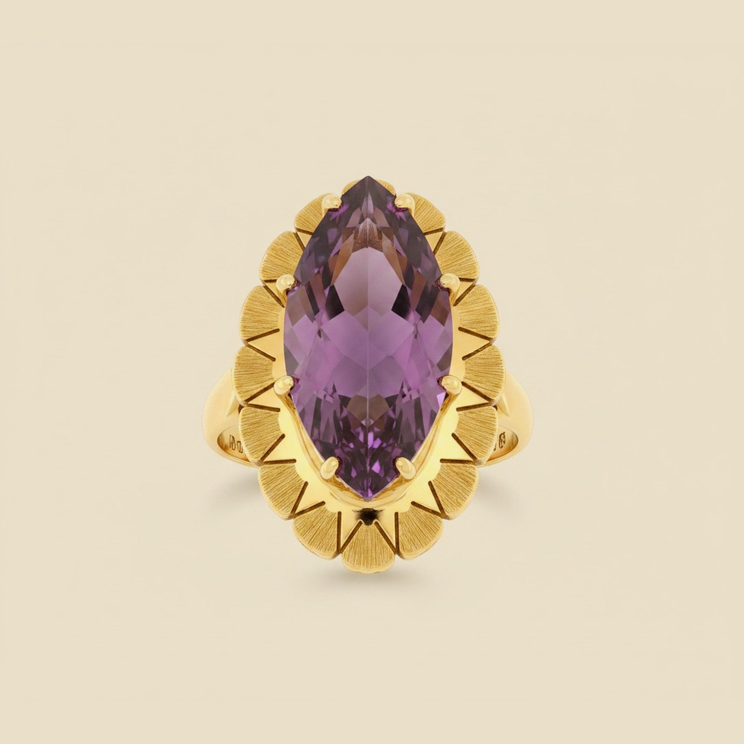 Rose Gold 8-Prong Crown Set Marquise Amethyst Ring – Empire Diamond – view 2