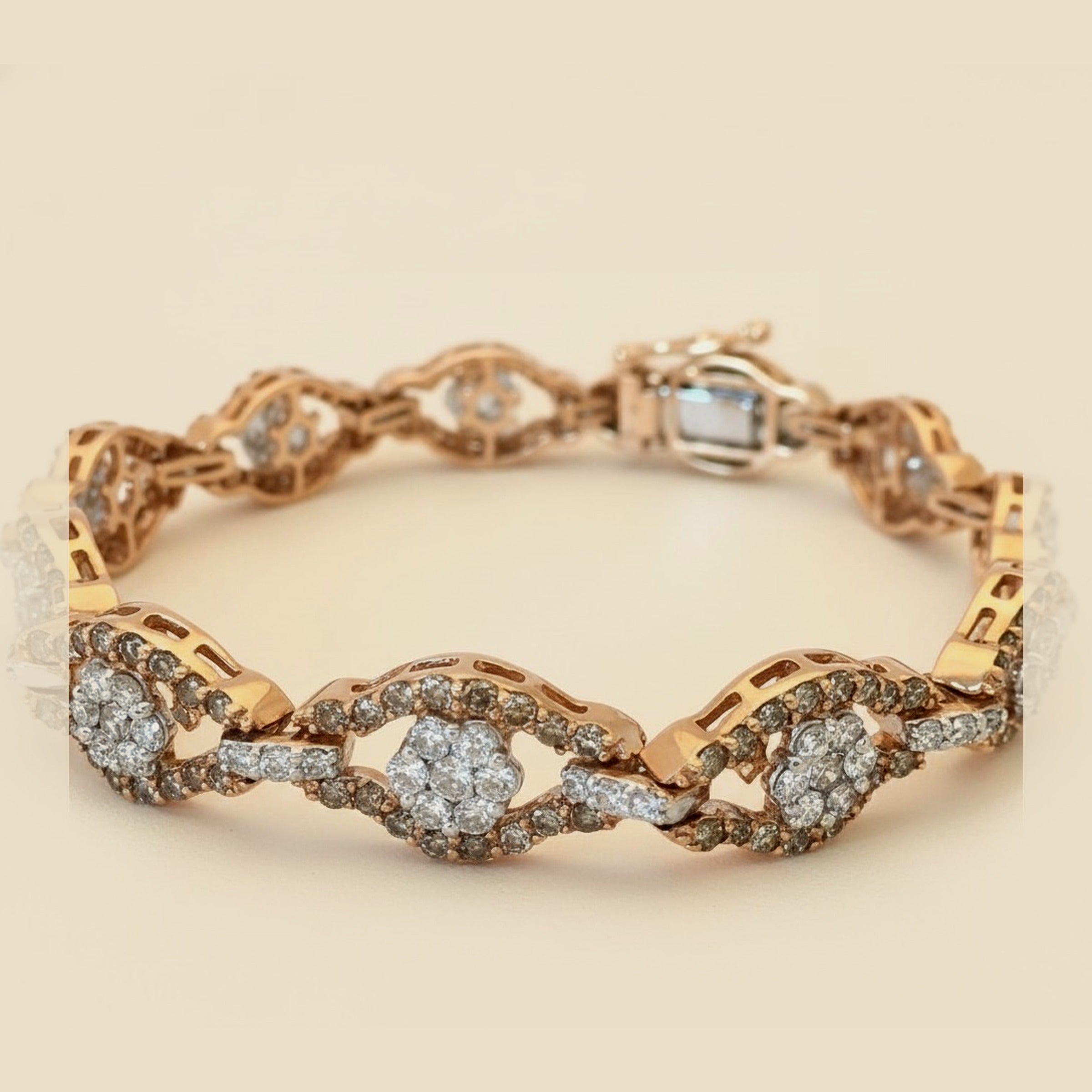 Rose Gold Diamond Link Bracelet