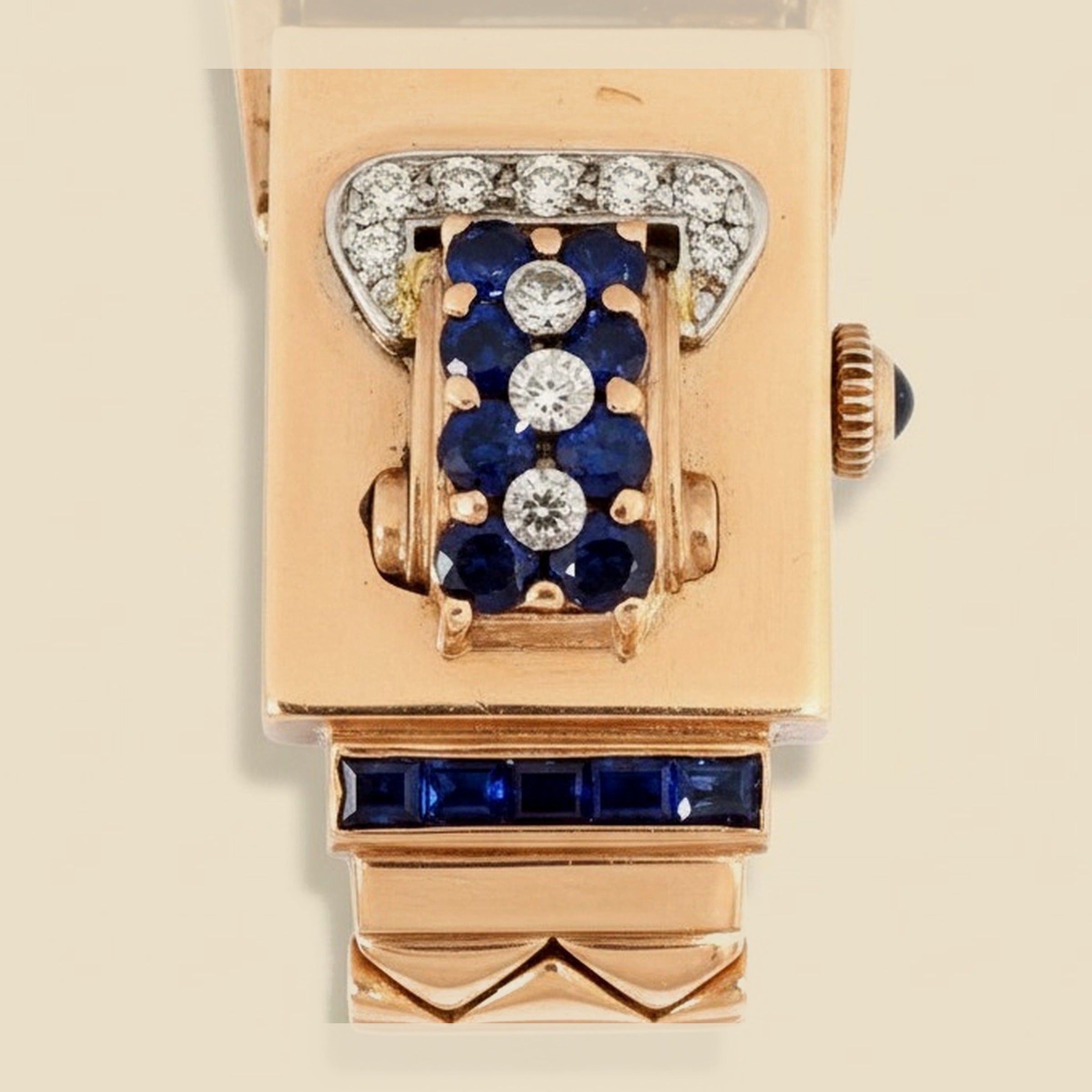 Rose Gold Sapphire and Diamond Watch Bracelet – Empire Diamond – view 2