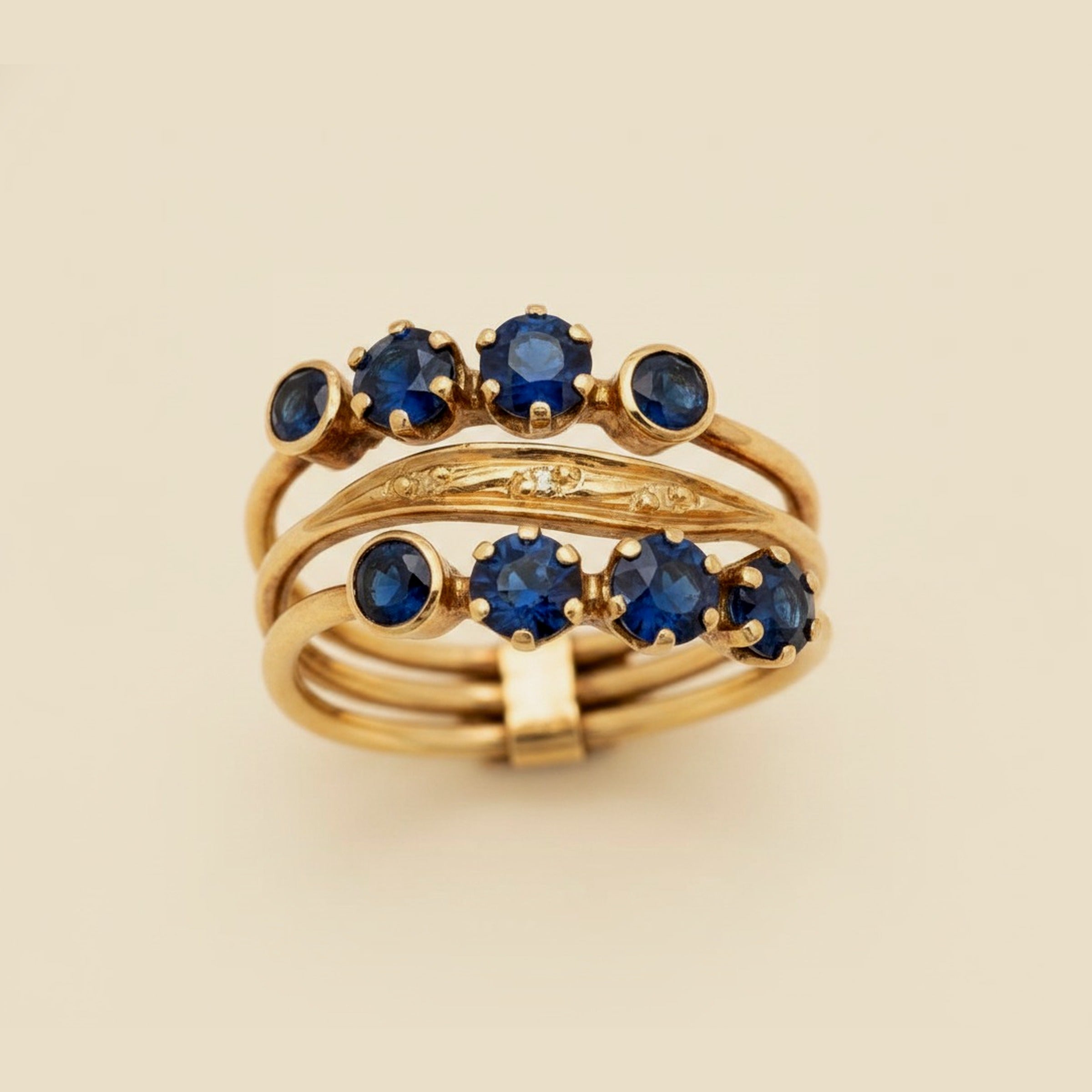 Rose Gold Sapphire & Diamond Stackable Ring – Empire Diamond – view 2