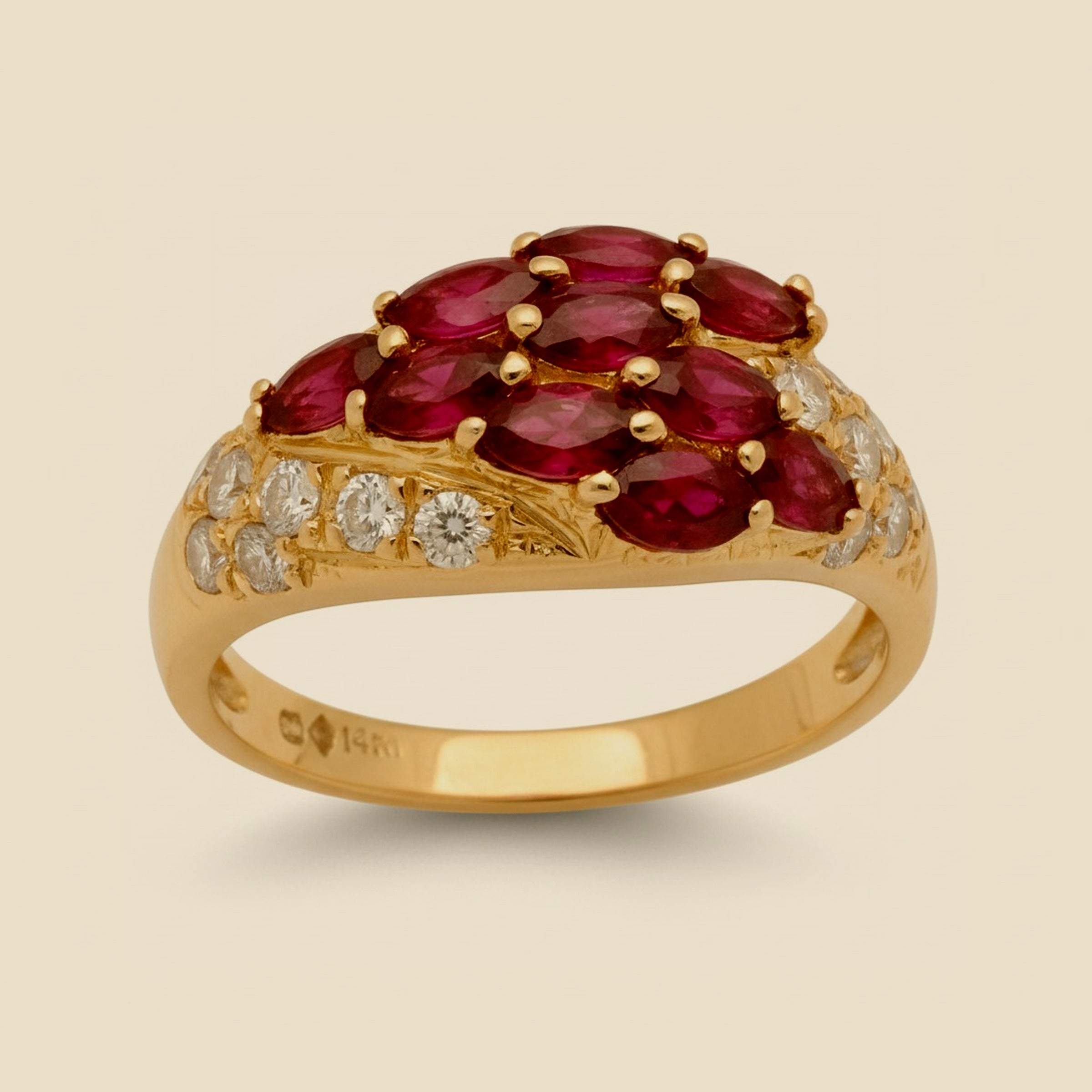 Ruby and Pave Diamond Cocktail Ring – Empire Diamond