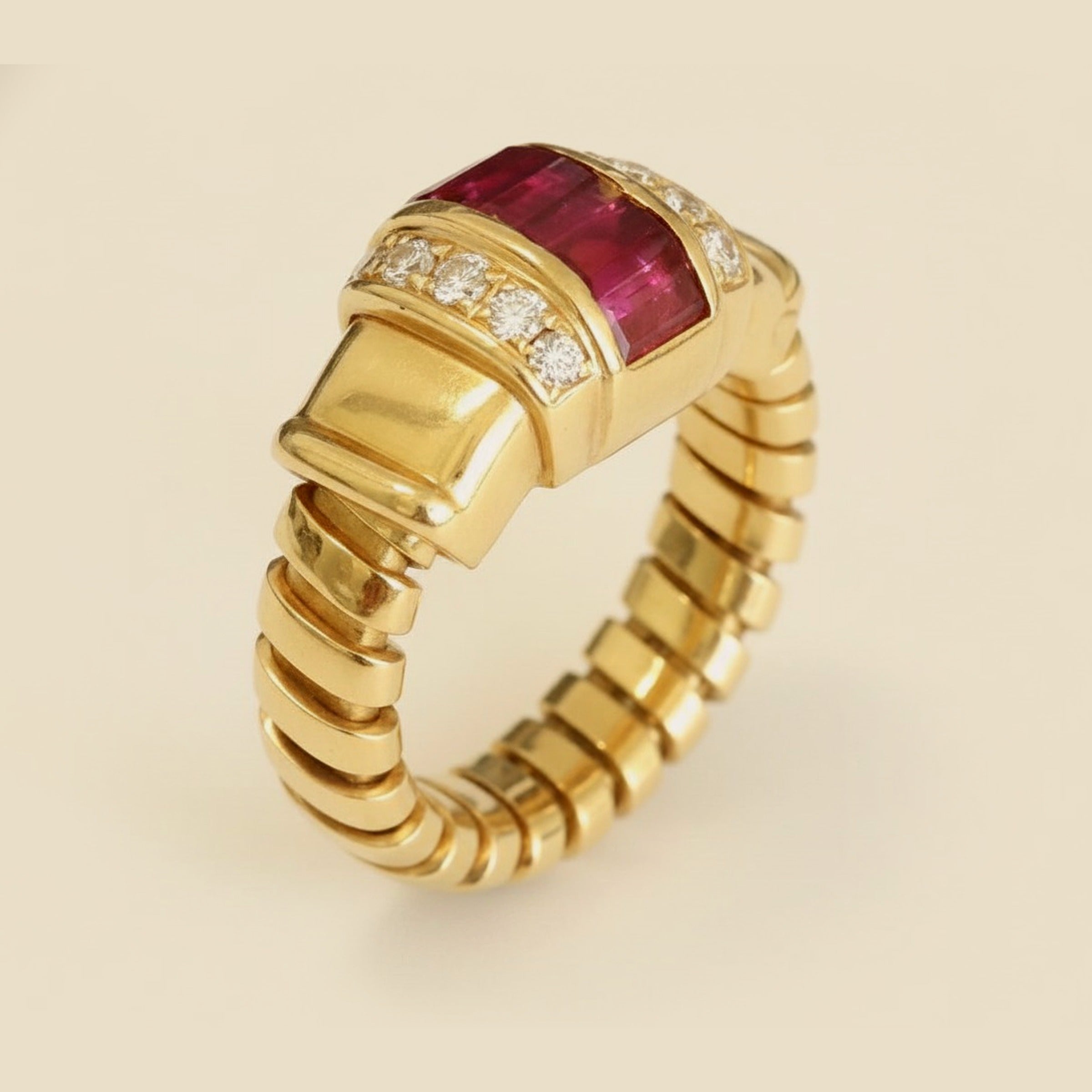 Ruby & Diamond Adjustable Cocktail Ring – Empire Diamond