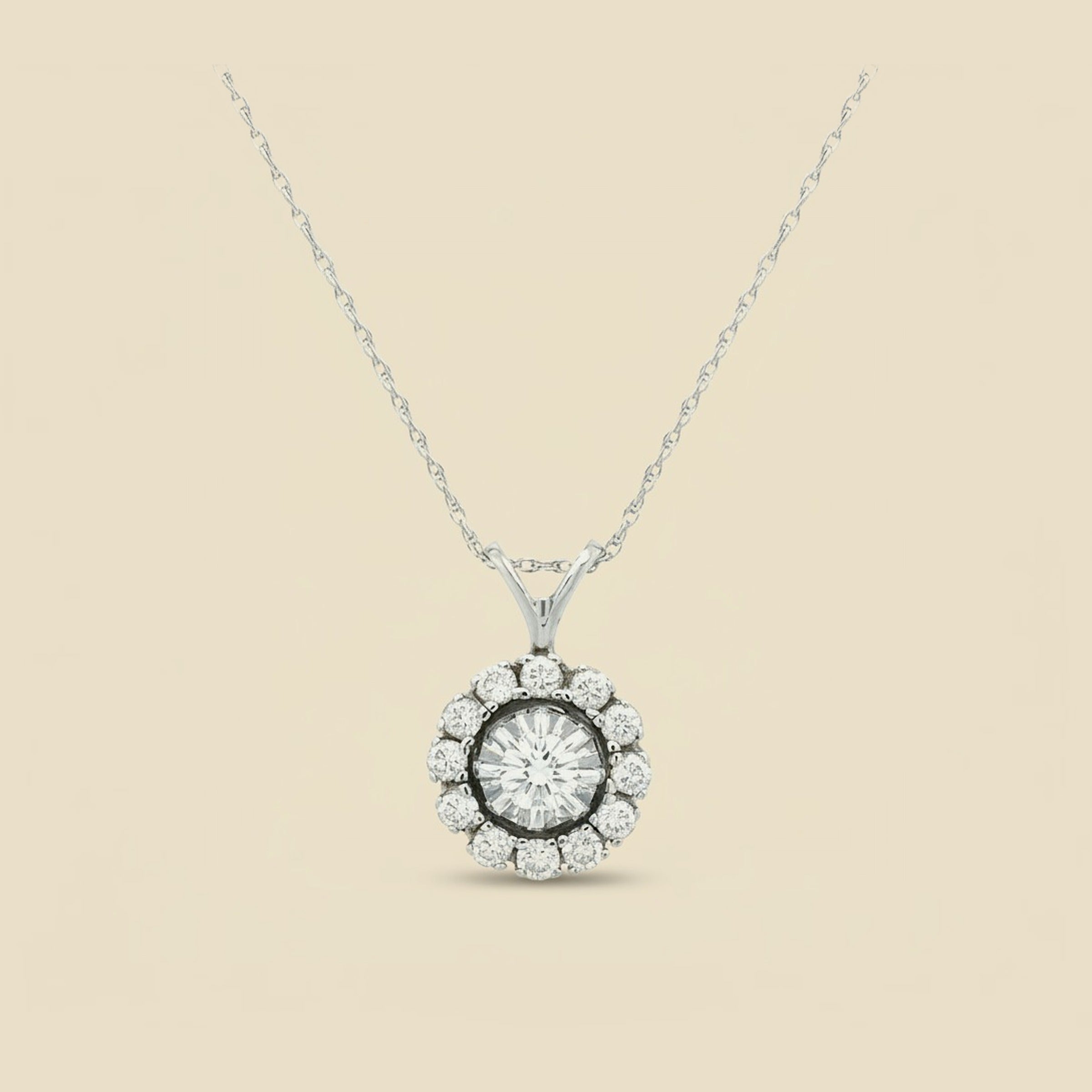 Small White Gold Diamond Pendant – Empire Diamond