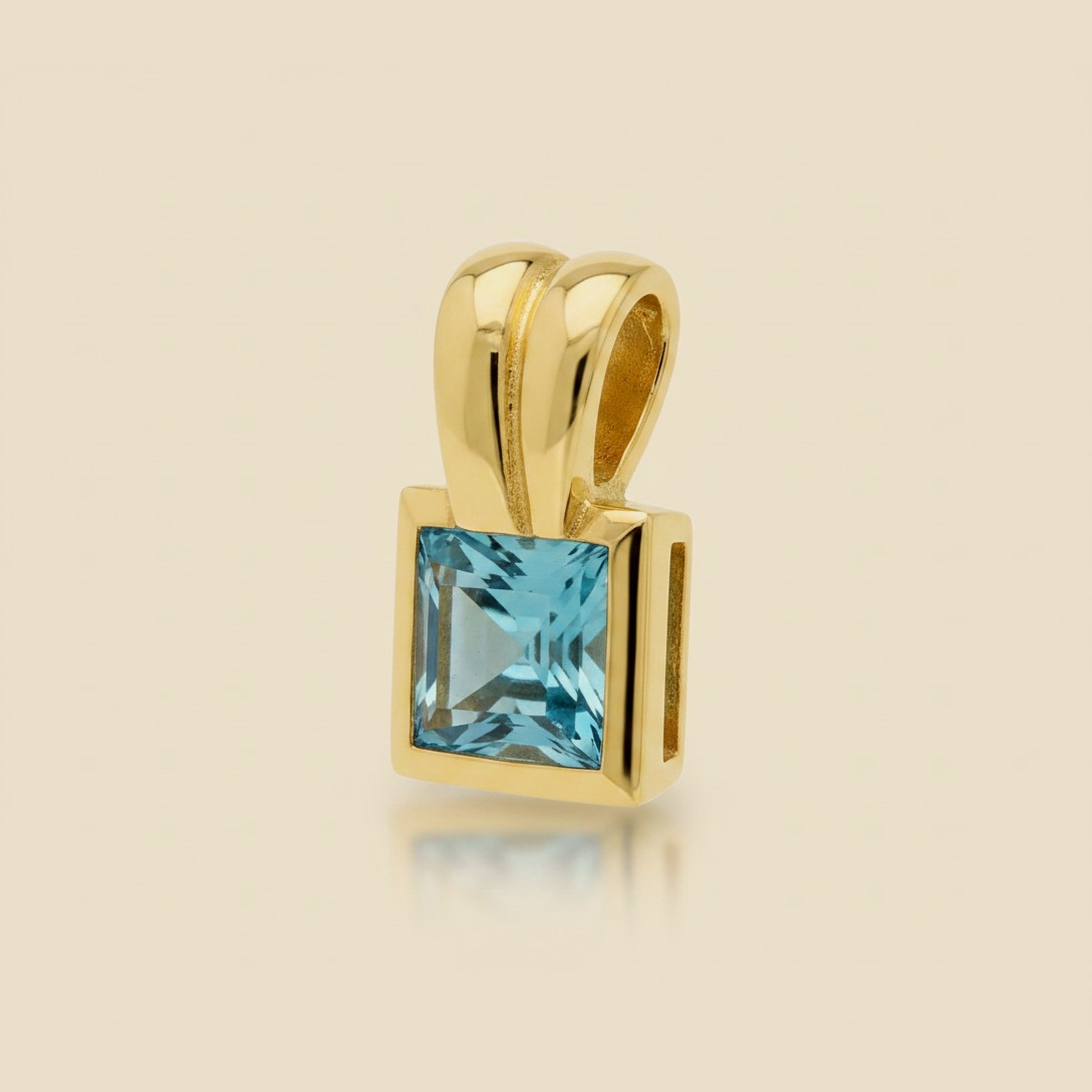 Square Cut Blue Topaz Pendant – Empire Diamond