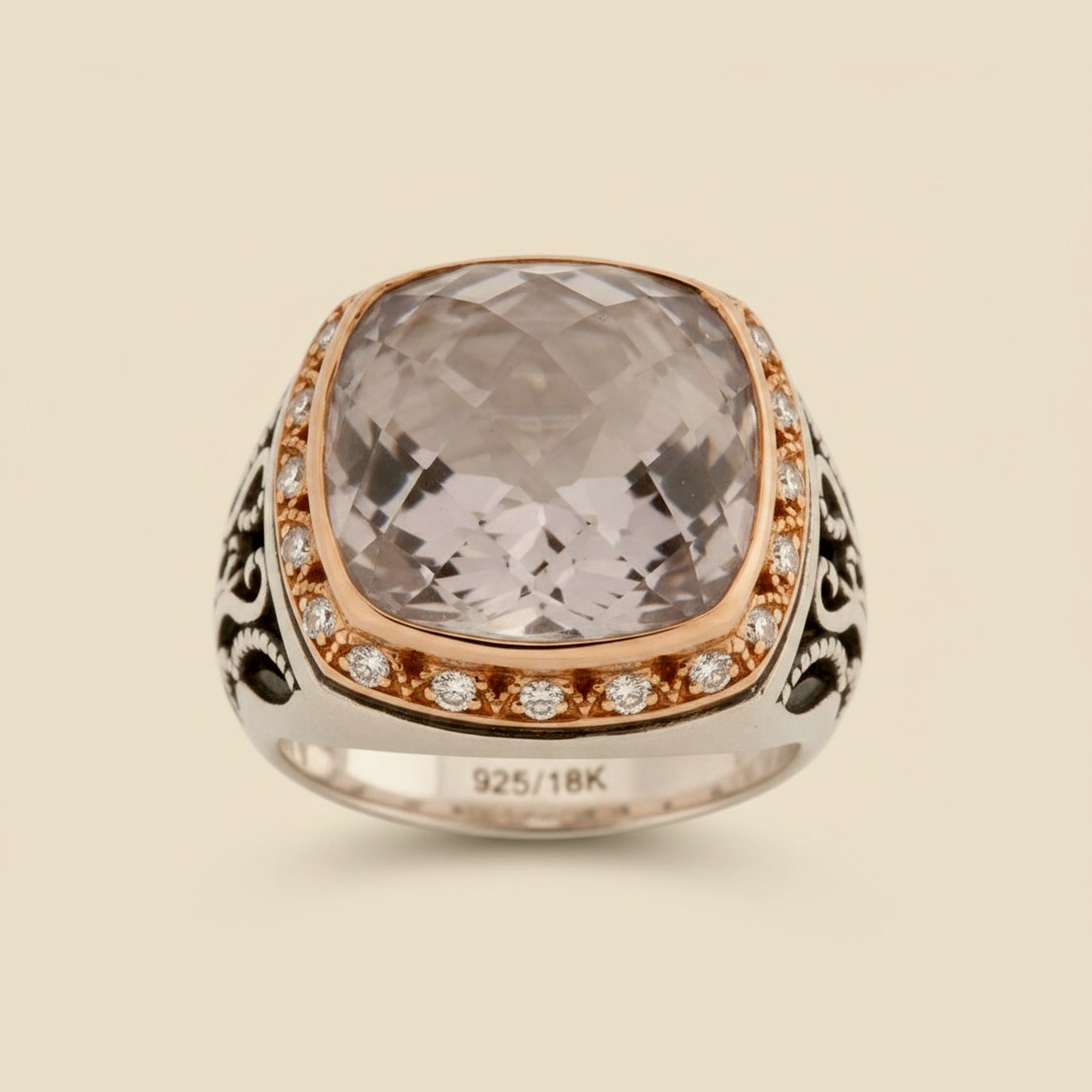 Tacori 18K Rose Gold and Sterling Silver Ring – Empire Diamond – view 2