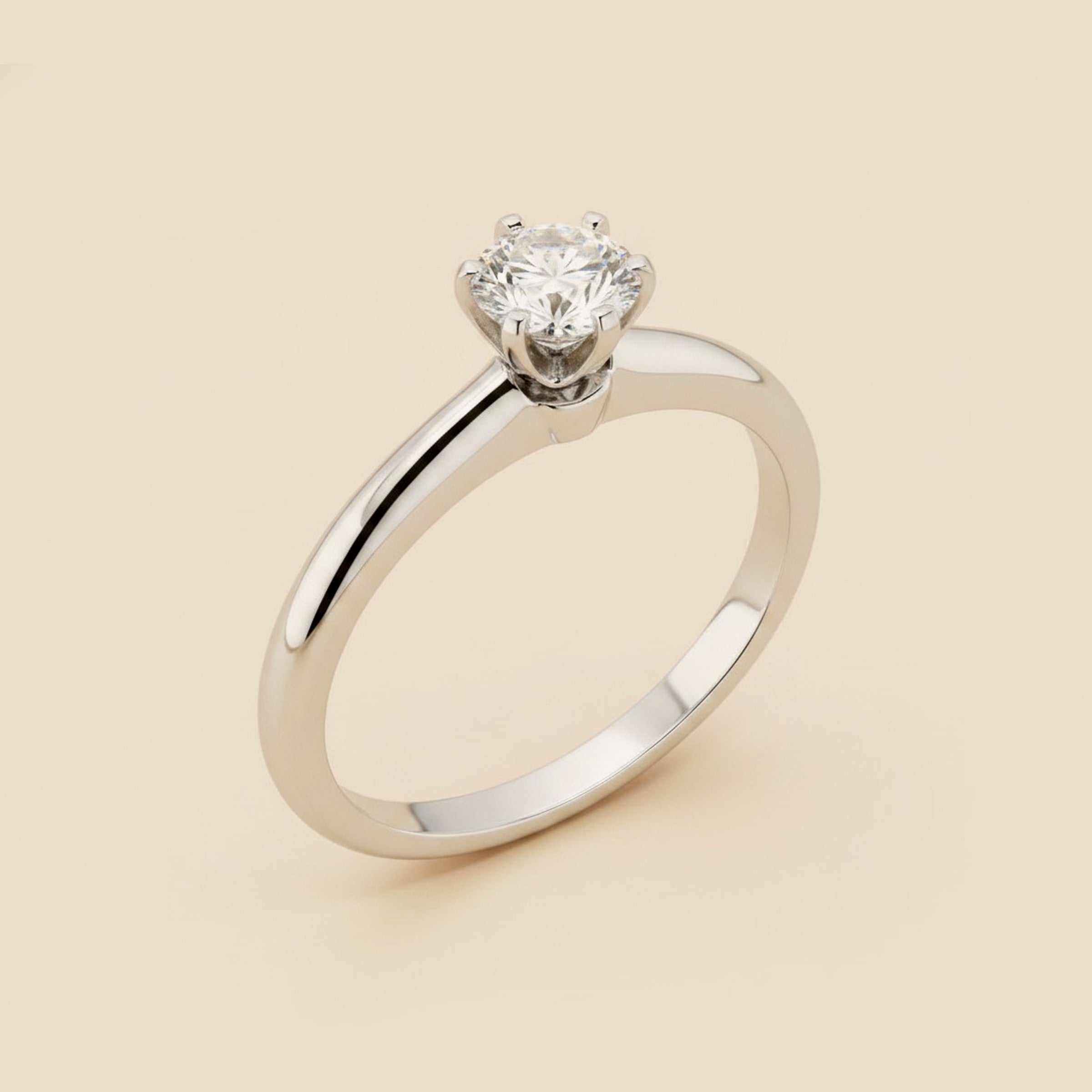 Tiffany & Co. 6 Prong Platinum Diamond Engagement Ring
