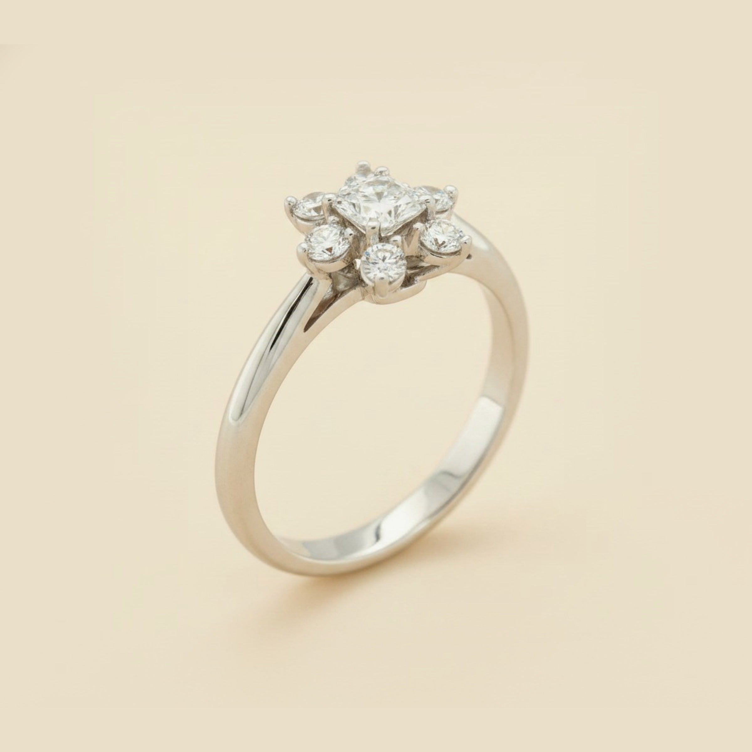 Tiffany & Co. .950 Platinum Diamond Flower Ring