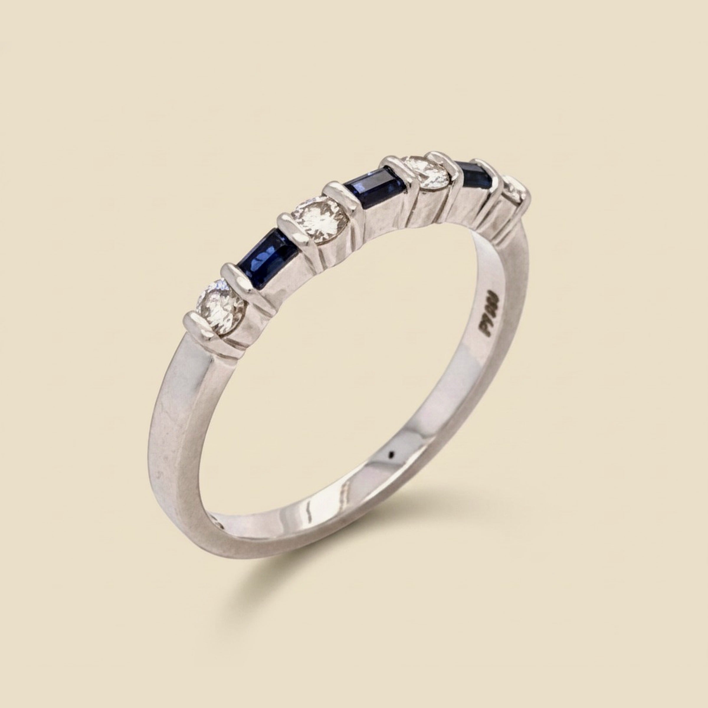 Tiffany & Co. Alternating Gem-Lock Platinum Diamond & Baguette Sapphire – Empire Diamond