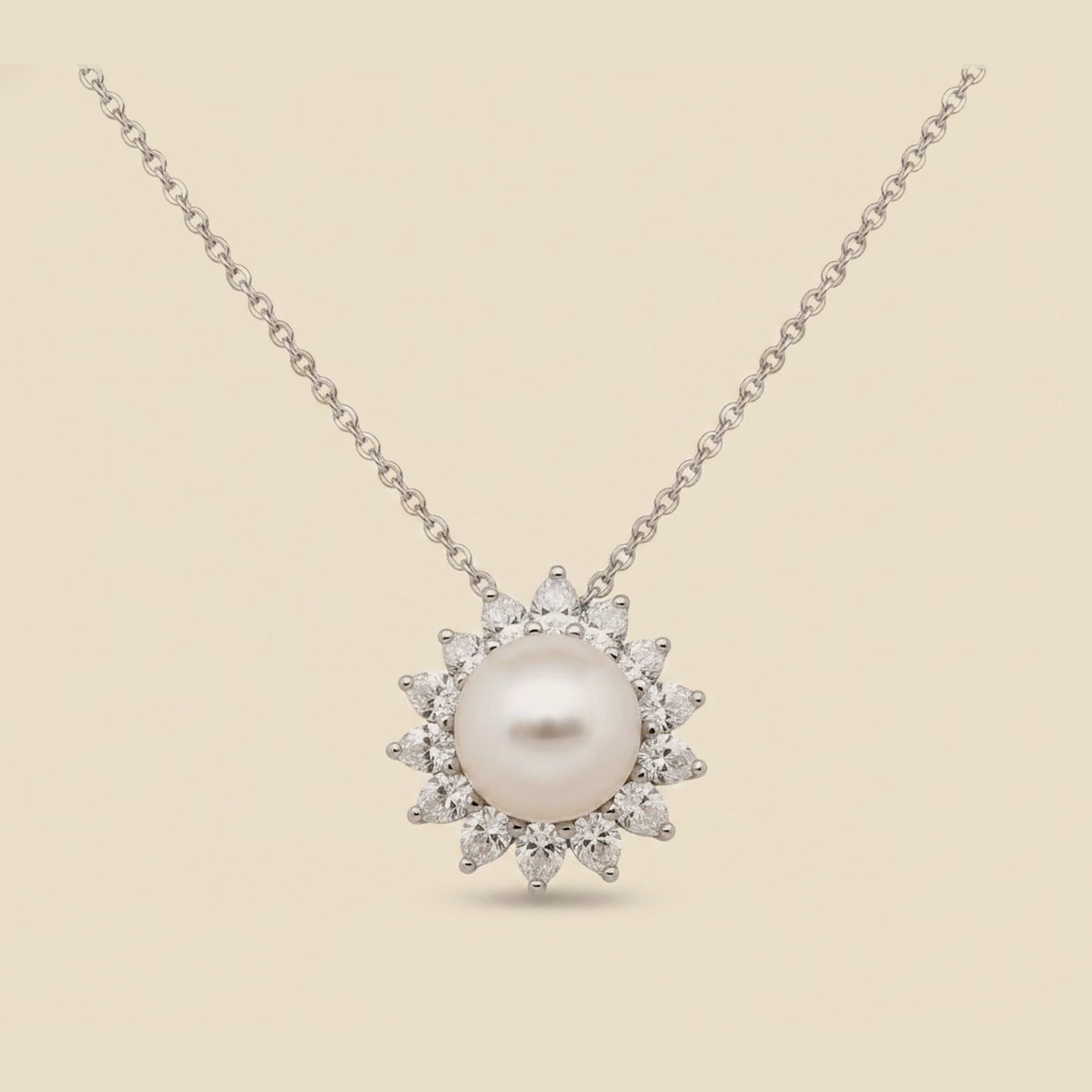 Tiffany & Co. Platinum Diamond and Pearl Pendant
