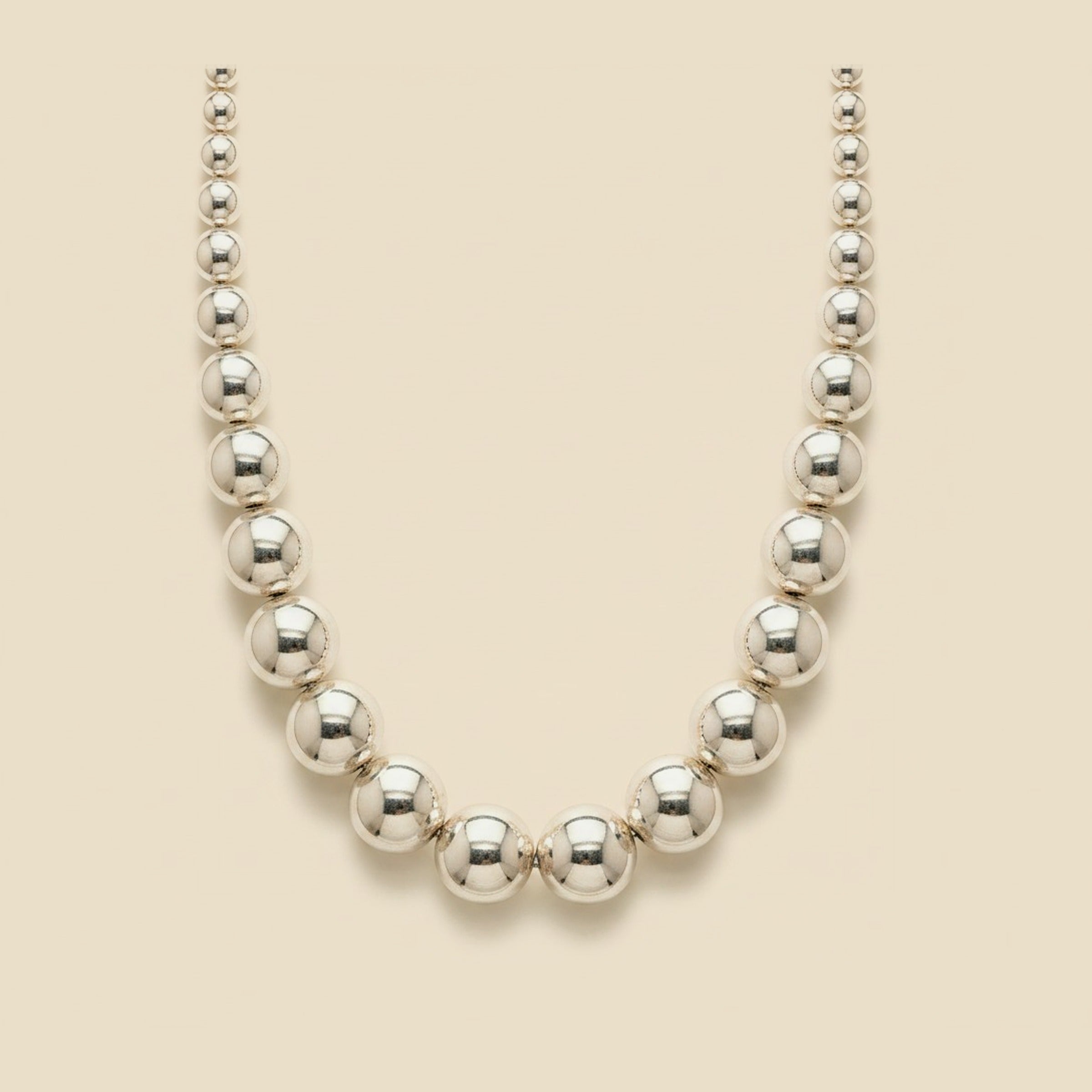 Tiffany & Co. Silver Graduated Bead Necklace