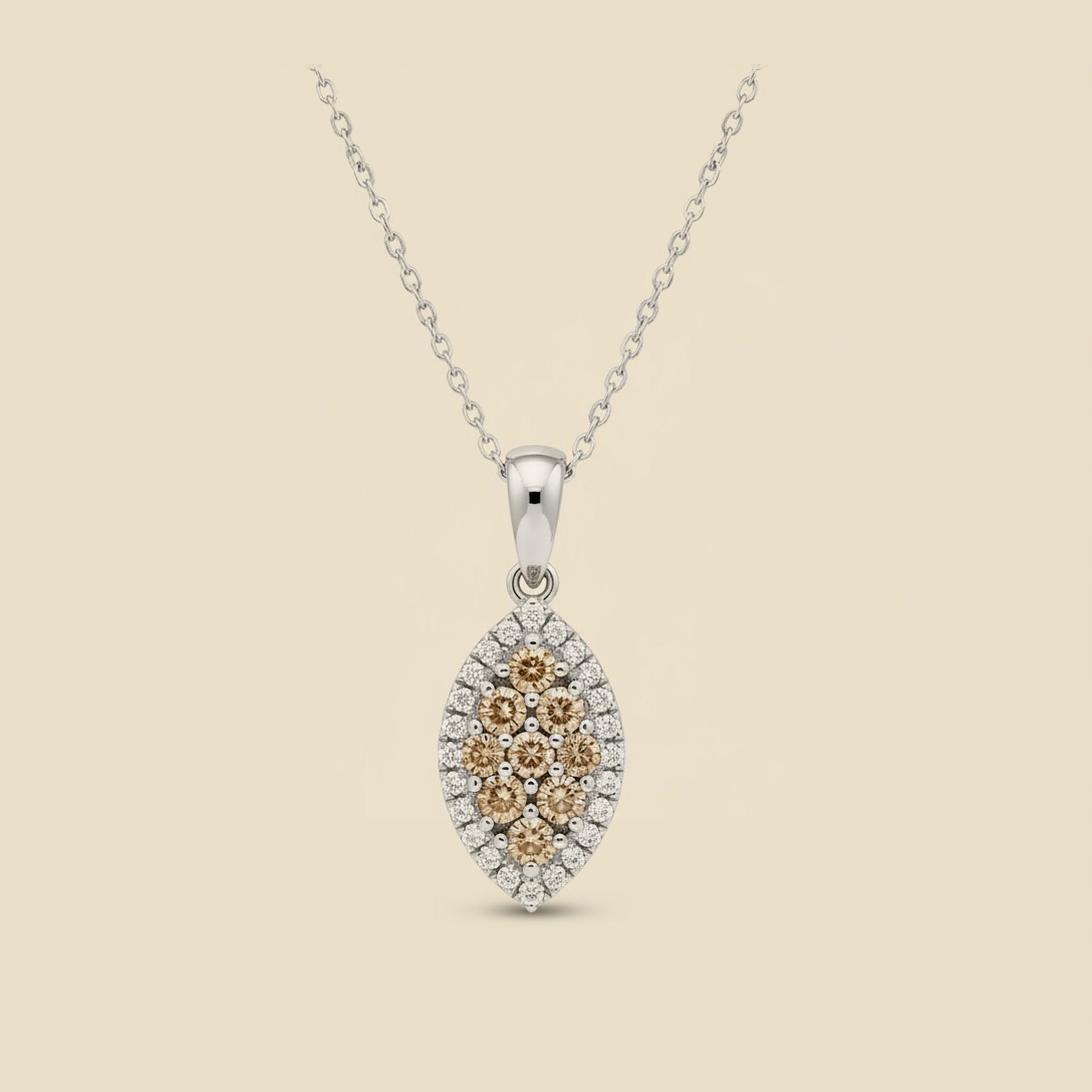 Two Tone Diamond Cluster Pendant – Empire Diamond