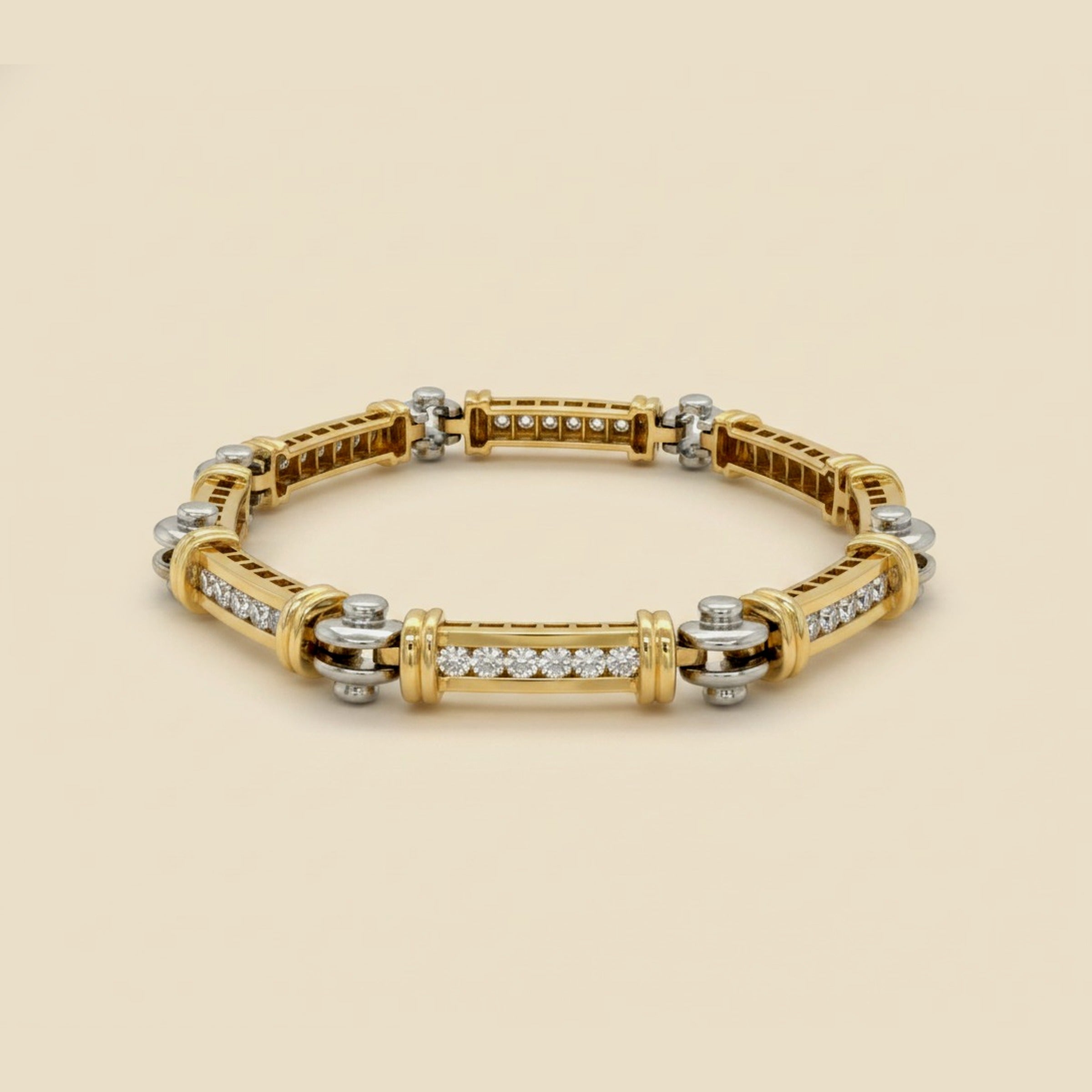 Two Tone Diamond Link Bracelet
