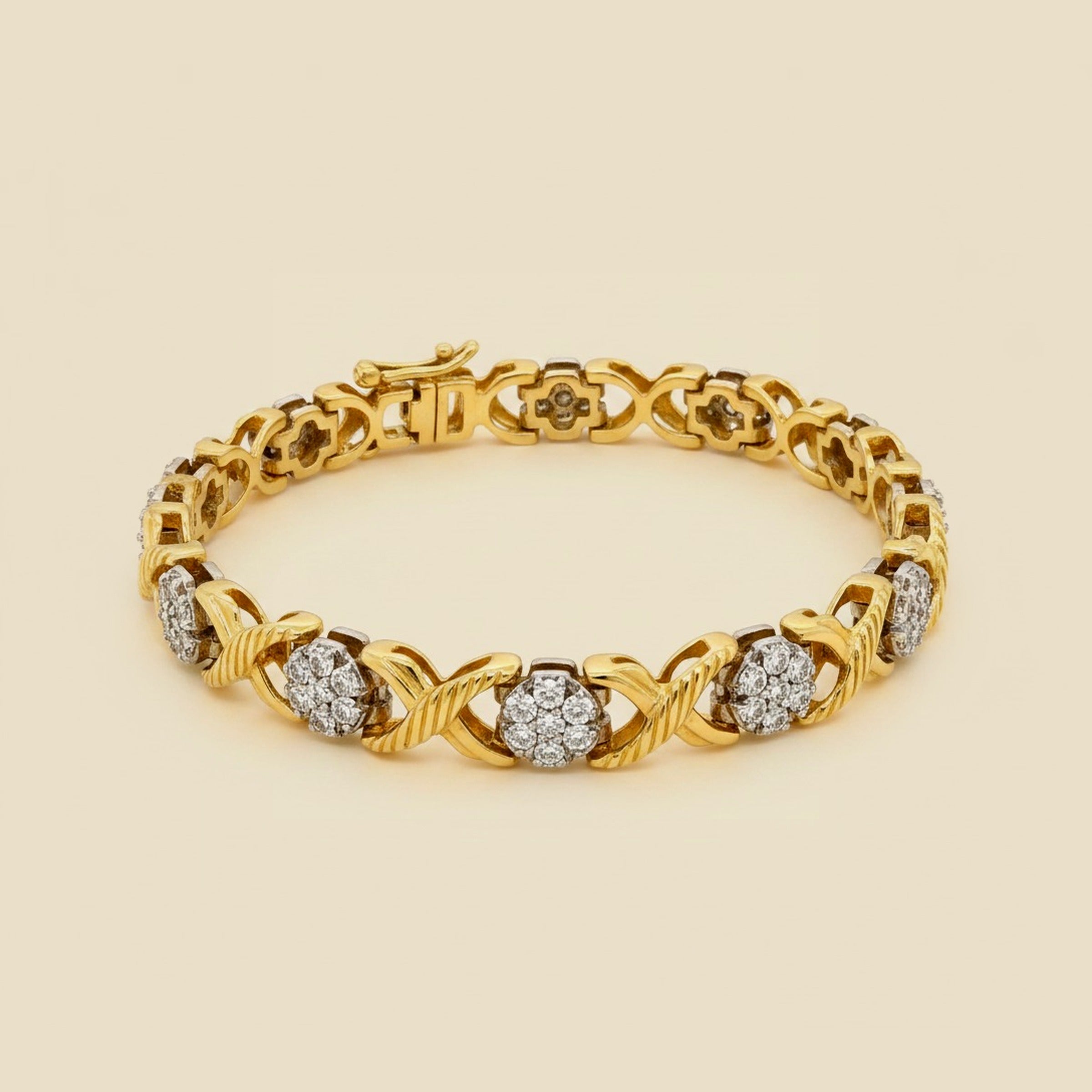 Two Tone Diamond "X" & "O" Bracelet – Empire Diamond