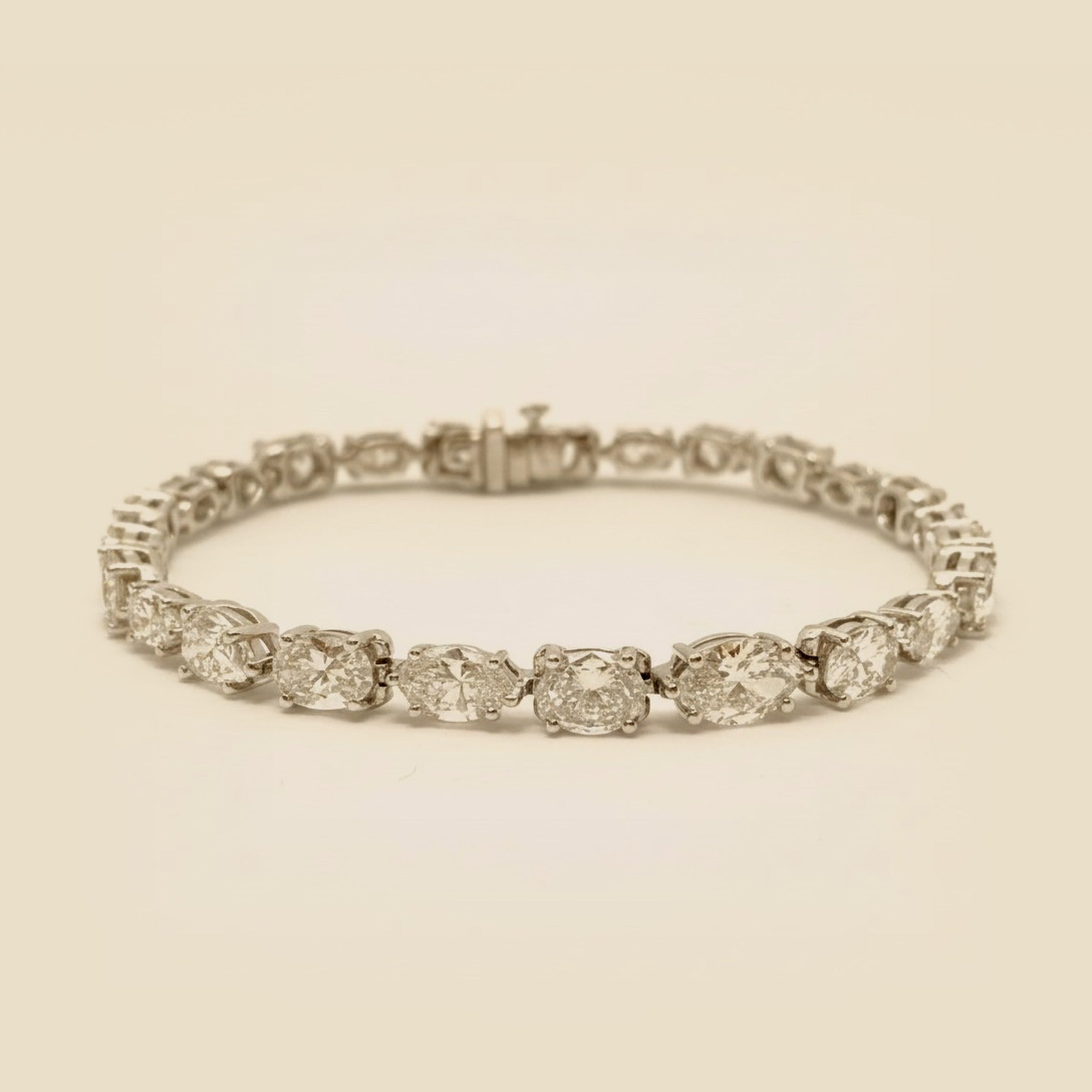 Very Platinum Fancy Shape Diamond Tennis Bracelet