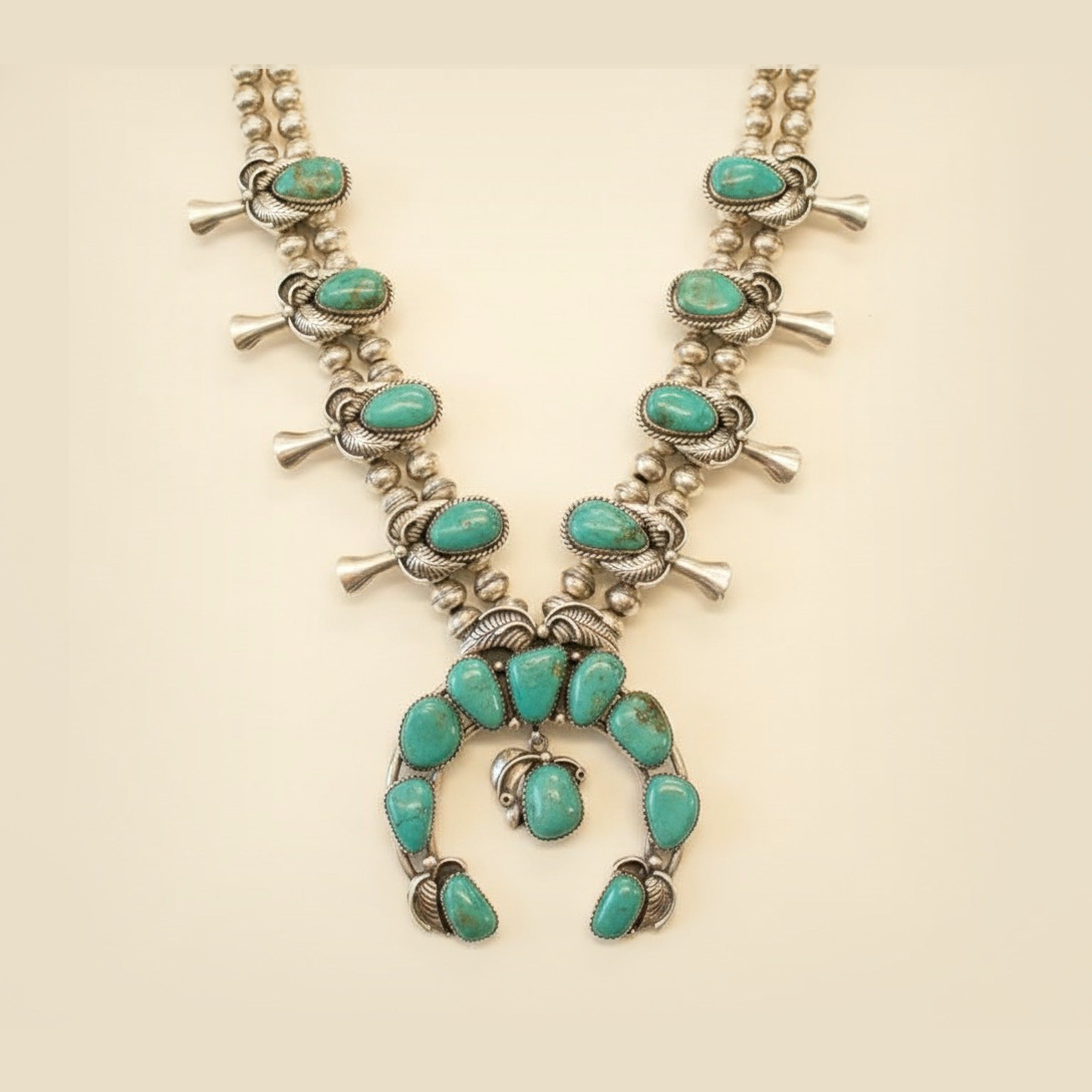 Vintage 1960-70's Southwestern Sterling Silver Squash Blossom Necklace – Empire Diamond