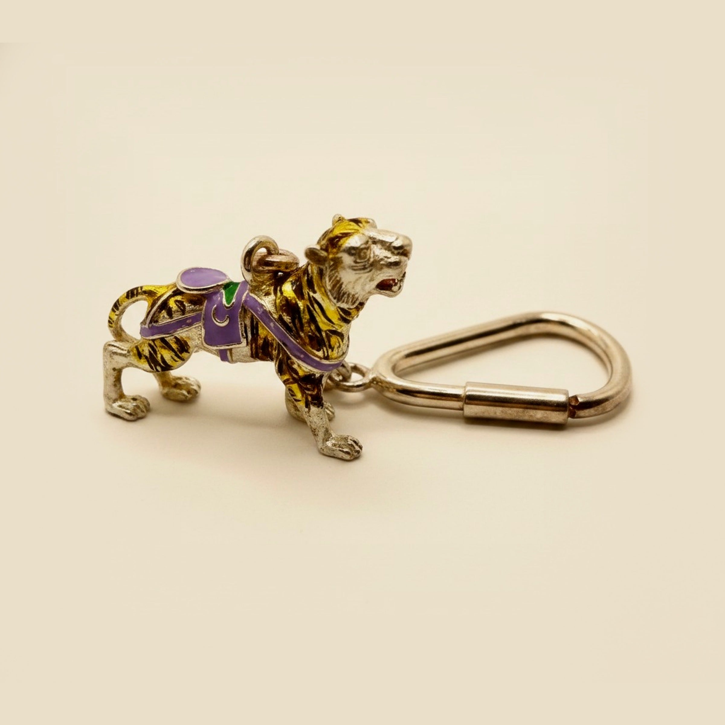 Vintage Tiffany & Co. Sterling Silver Tiger Key Chain