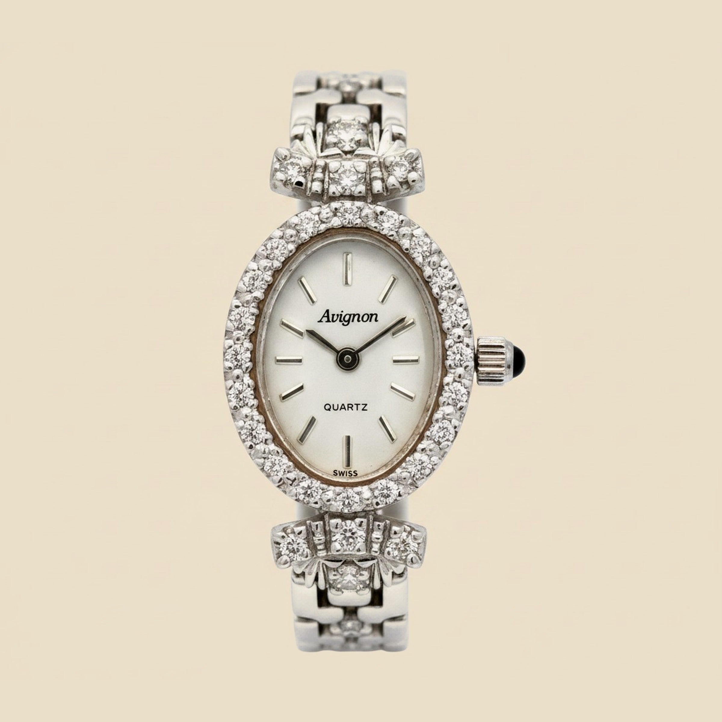 White Gold Avignon Quartz Diamond Watch