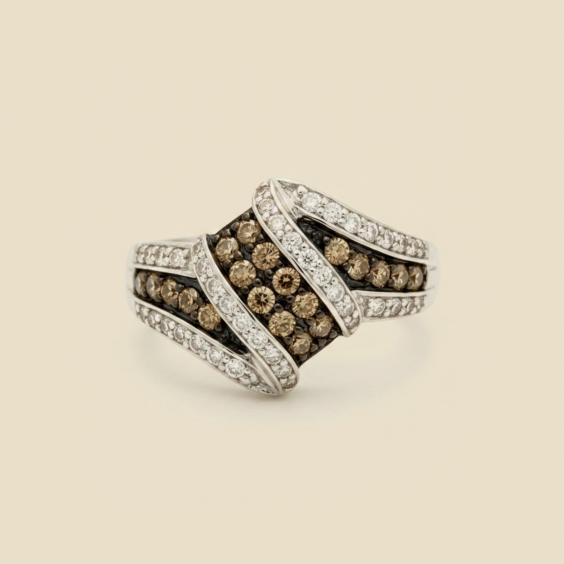 White Gold Black & White Diamond Ring – Empire Diamond – view 2