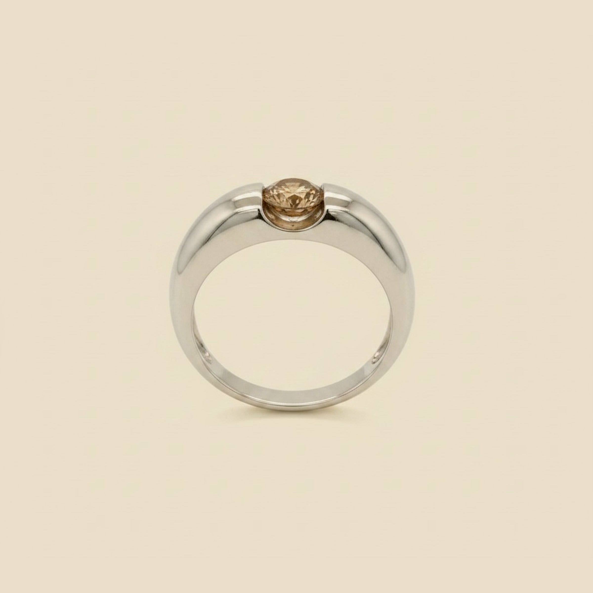 White Gold Champagne Diamond Ring – Empire Diamond – view 2