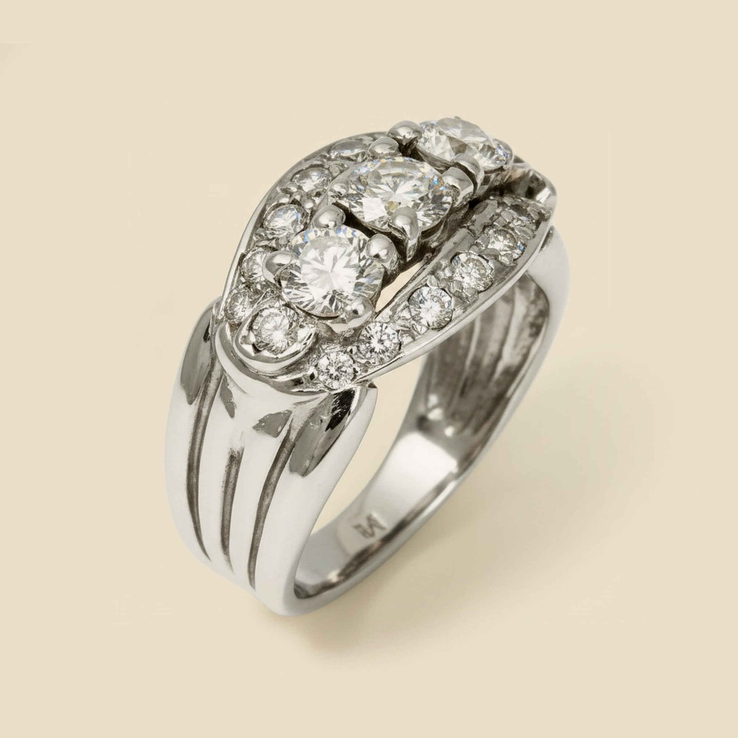 White Gold Diamond Cocktail Ring – Empire Diamond