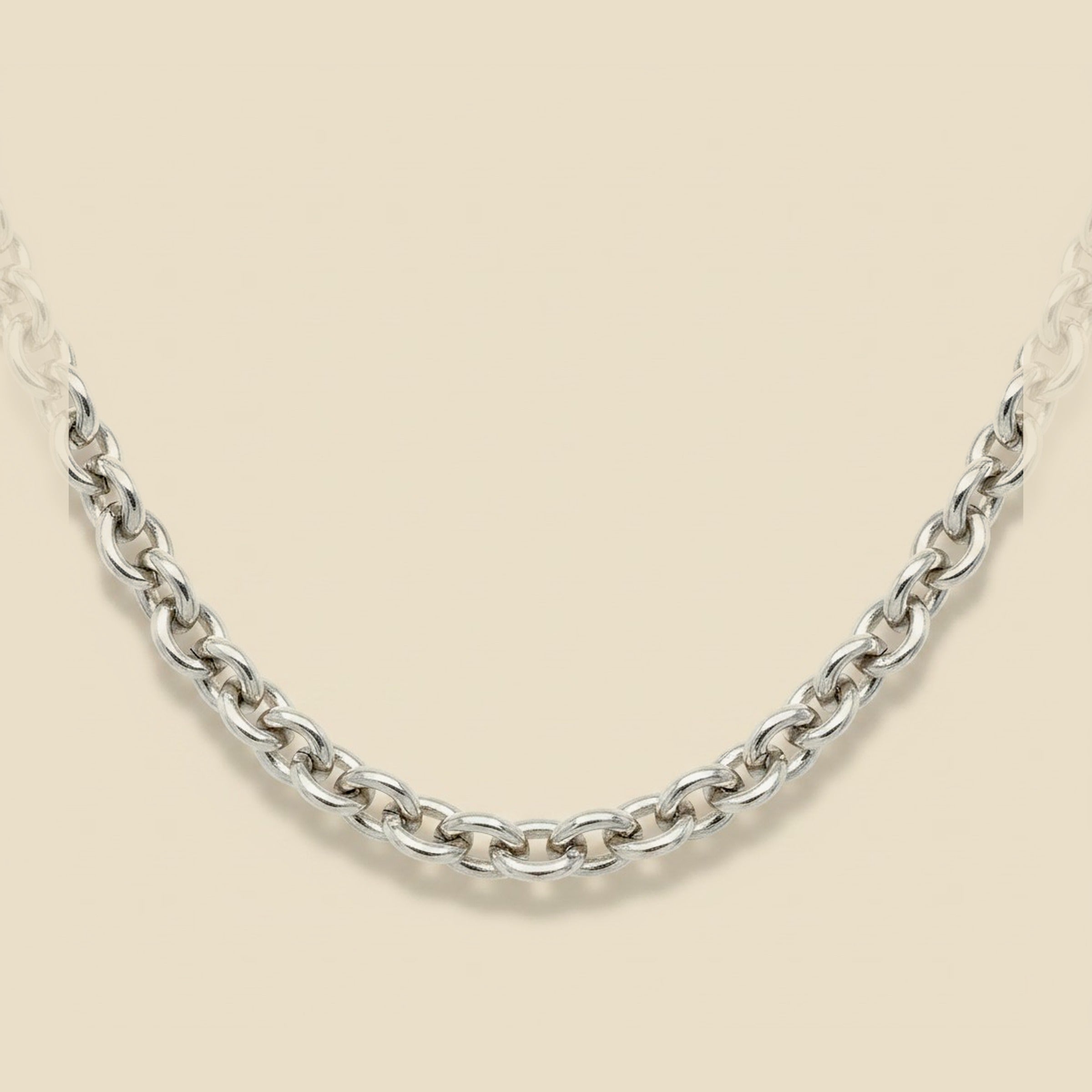 White Gold Diamond Cut Round Link Chain – Empire Diamond