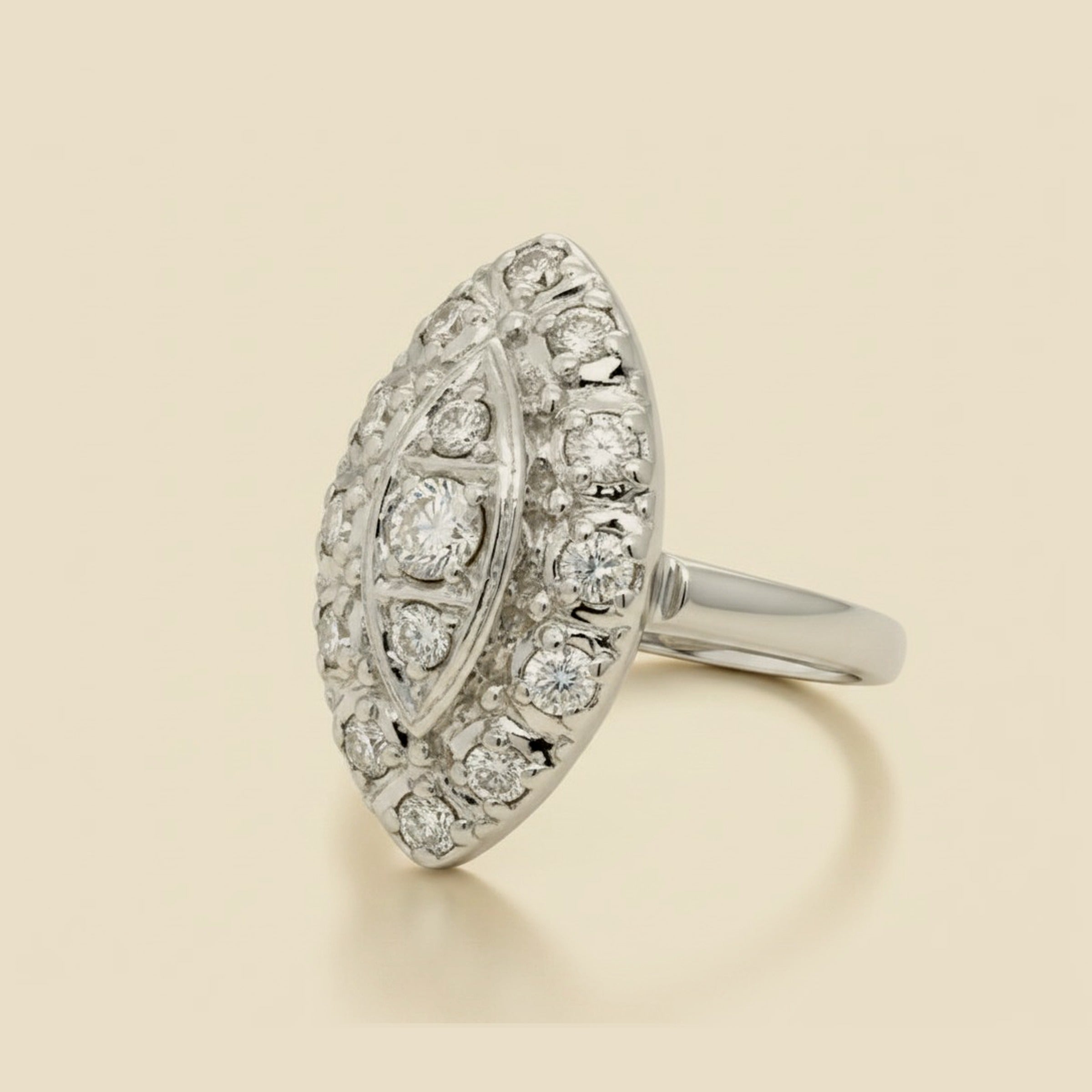 White Gold Diamond Dinner Ring – Empire Diamond