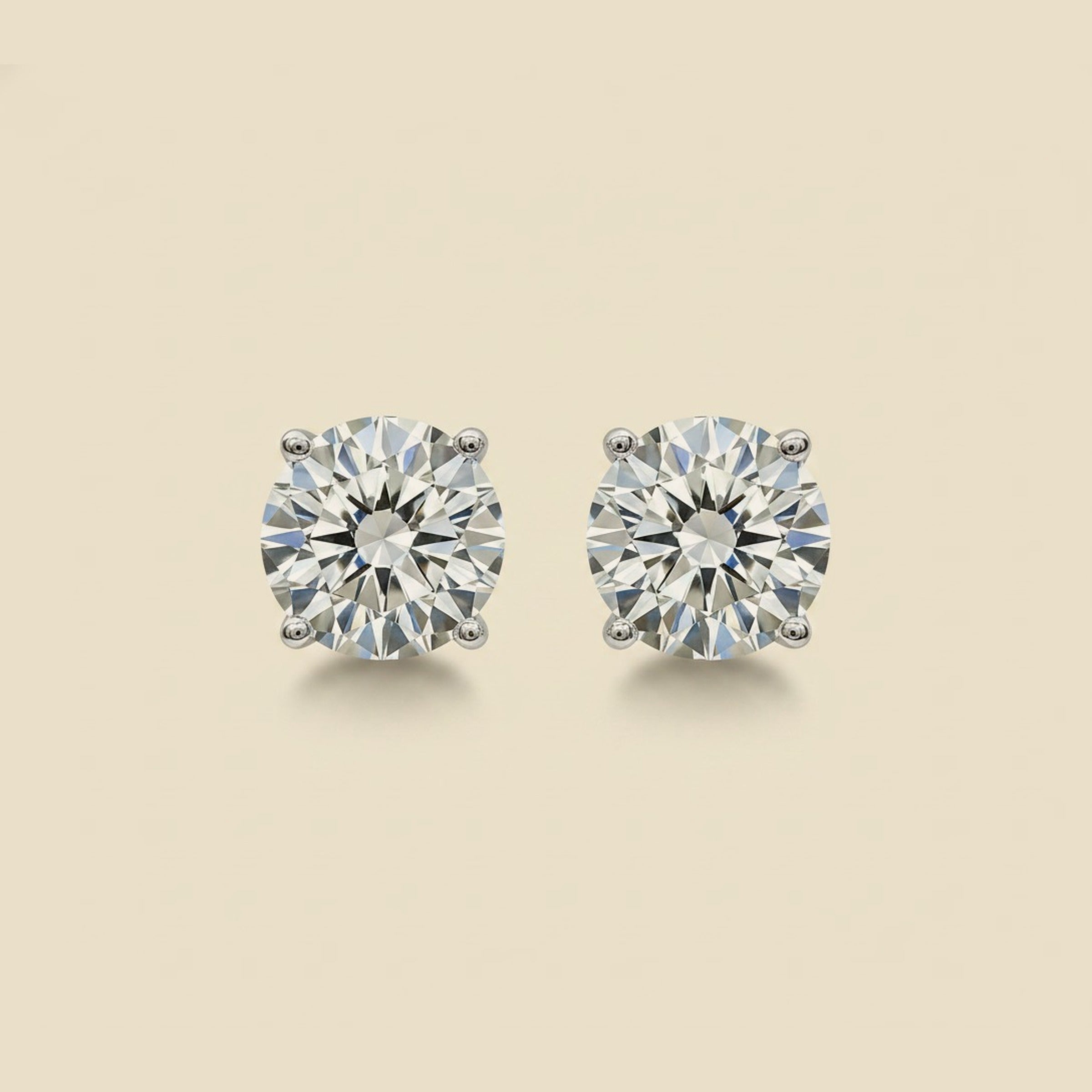 White Gold Diamond Ear Studs 1.81cts.