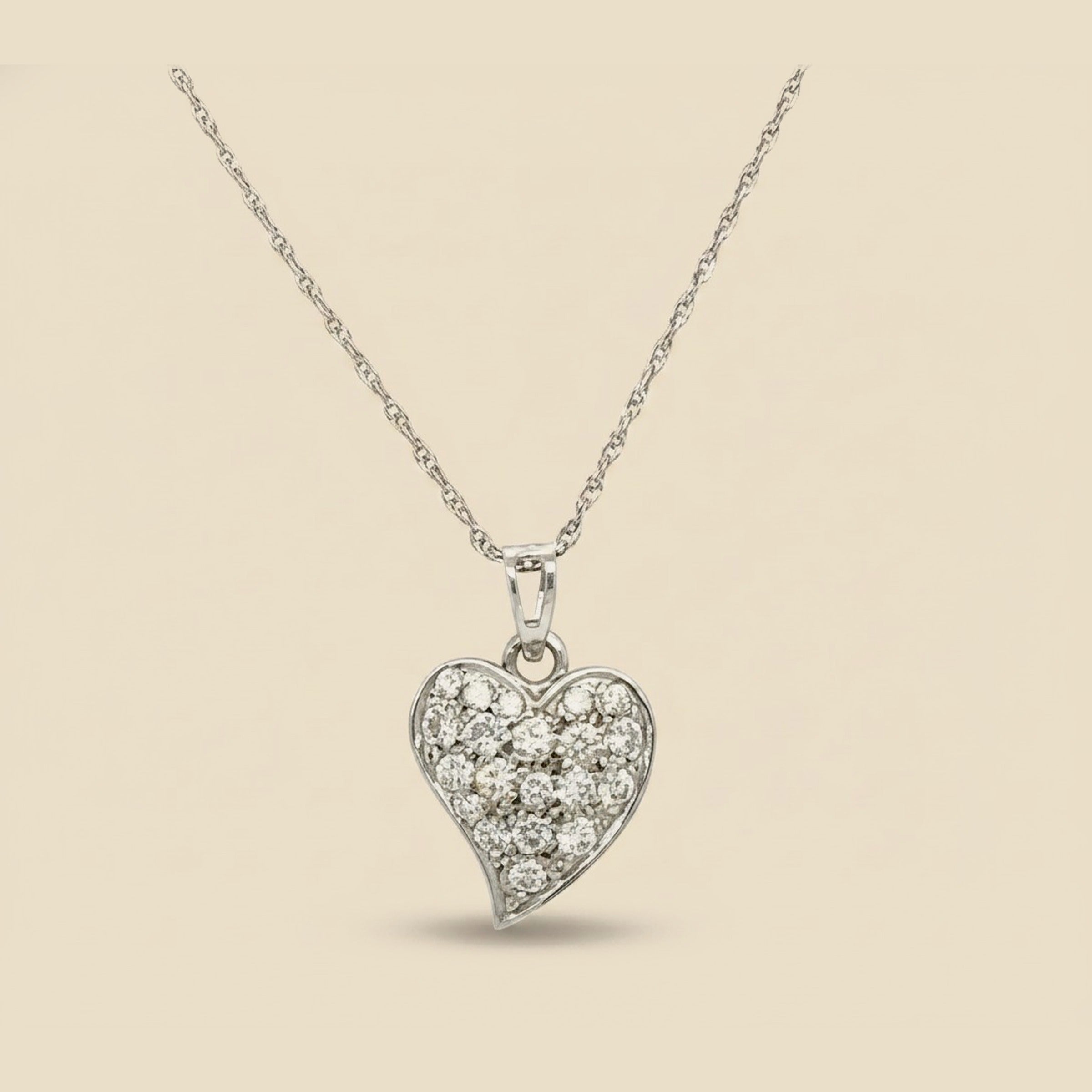 White Gold Diamond Heart Pendant