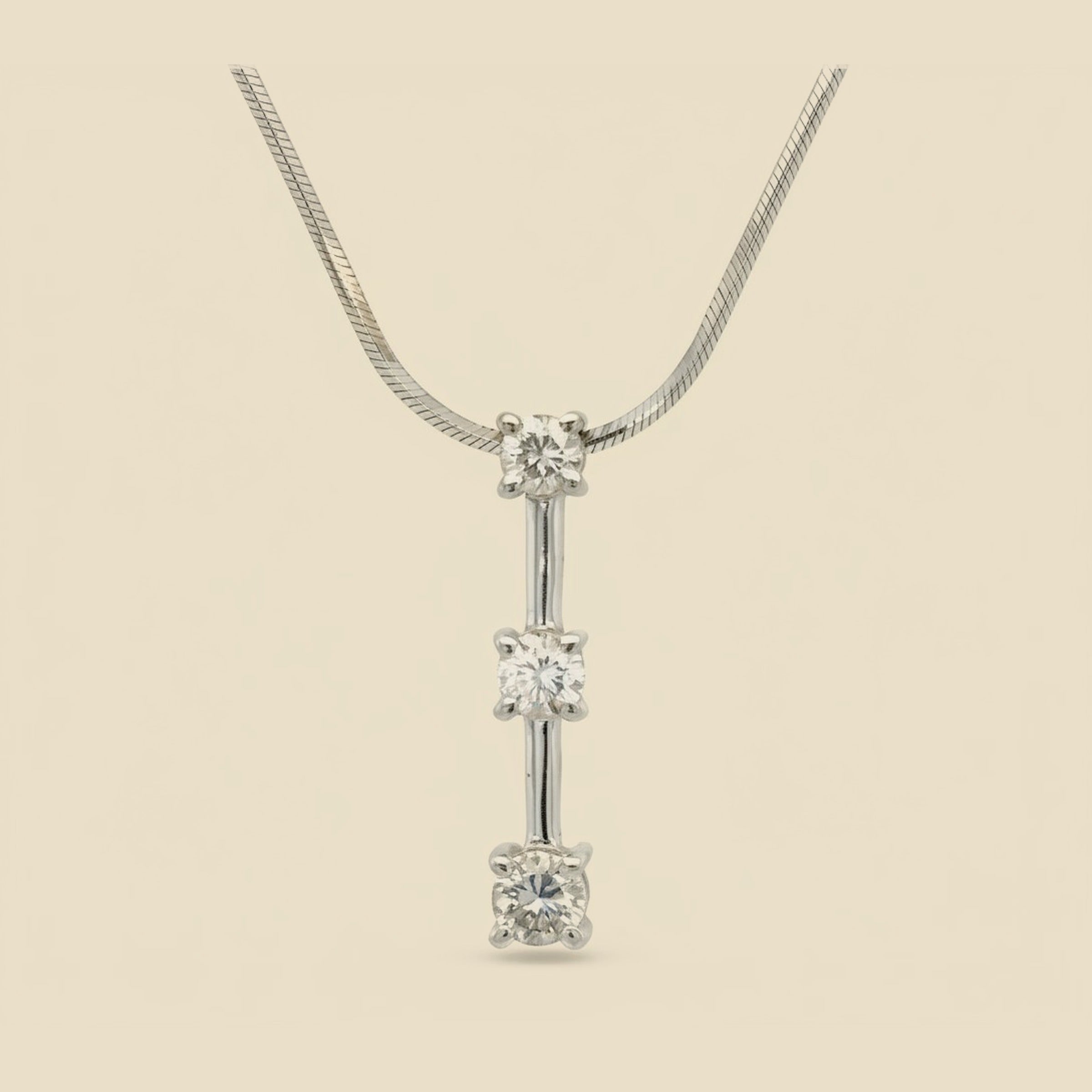 White Gold Diamond Line Pendant – Empire Diamond