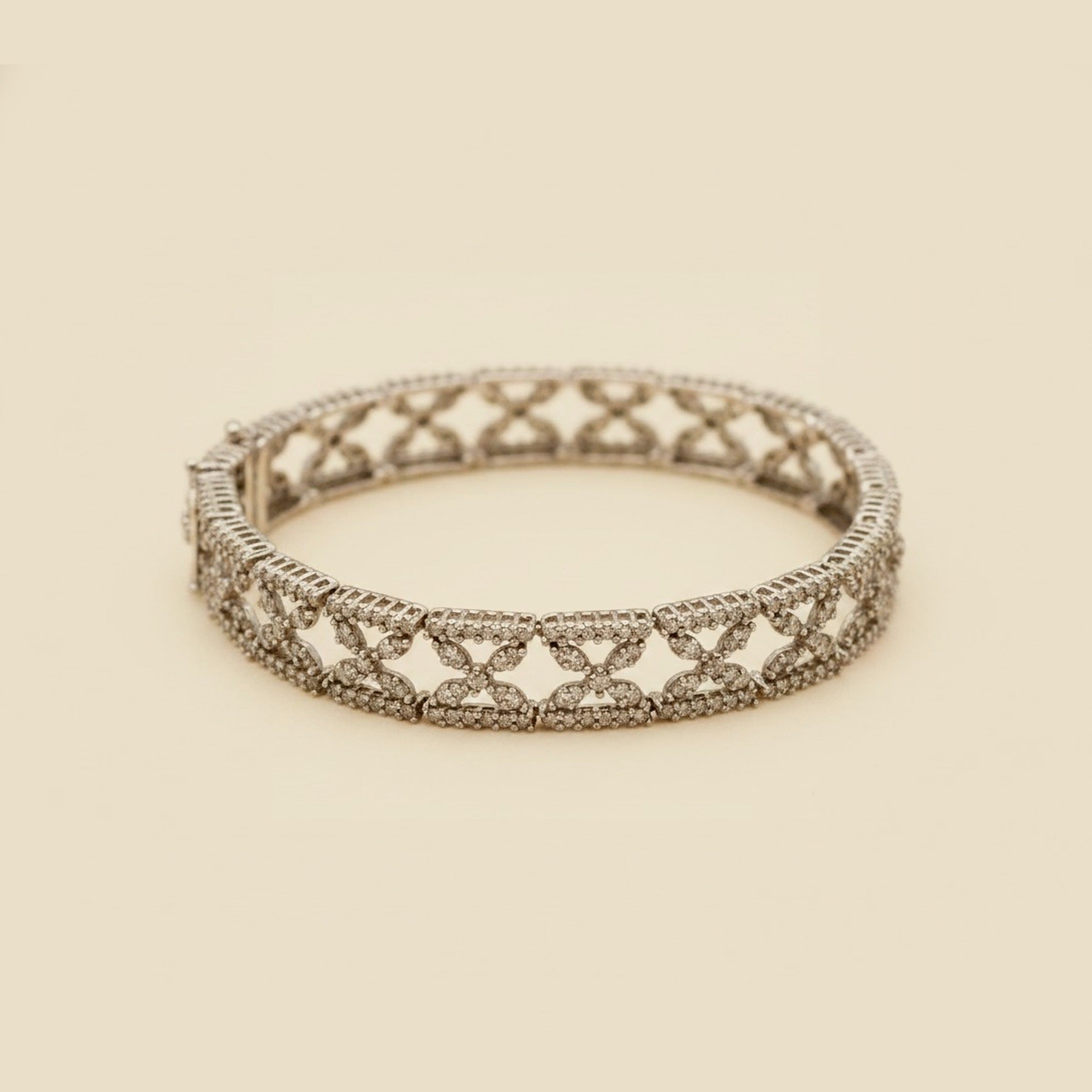 White Gold Diamond "X" Link Bracelet
