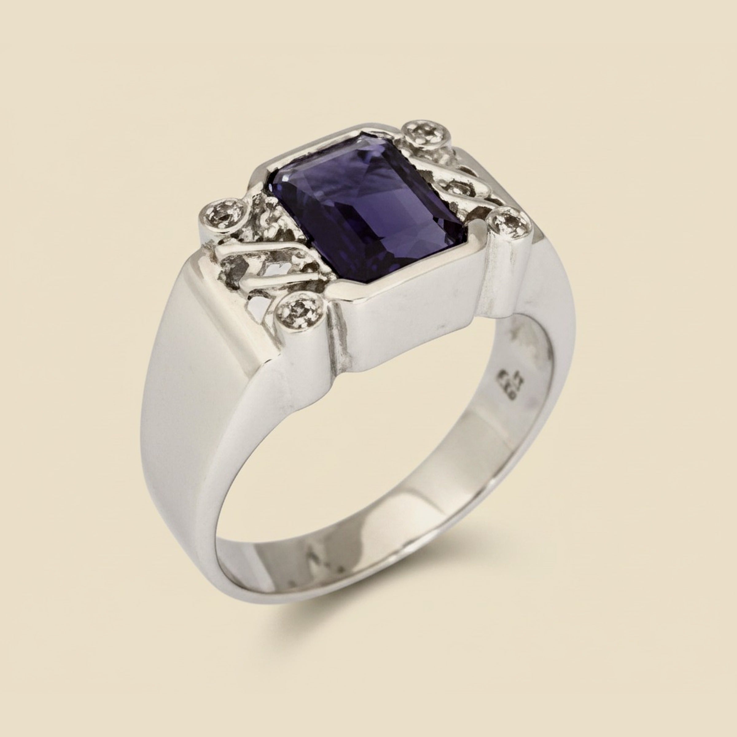 White Gold Iolite and Diamond Ring – Empire Diamond