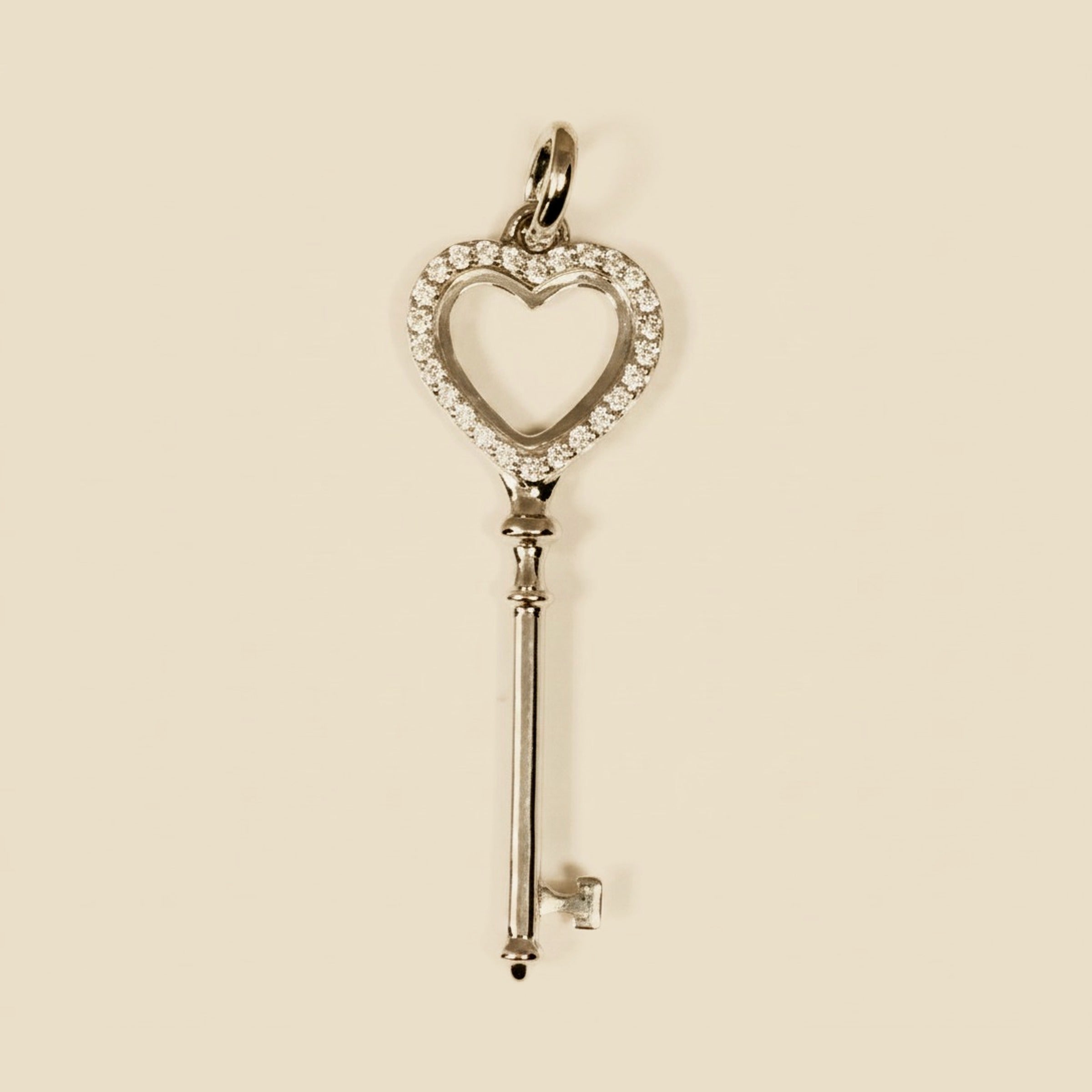 White Gold Micro-Pave Diamond Key Pendant – Empire Diamond