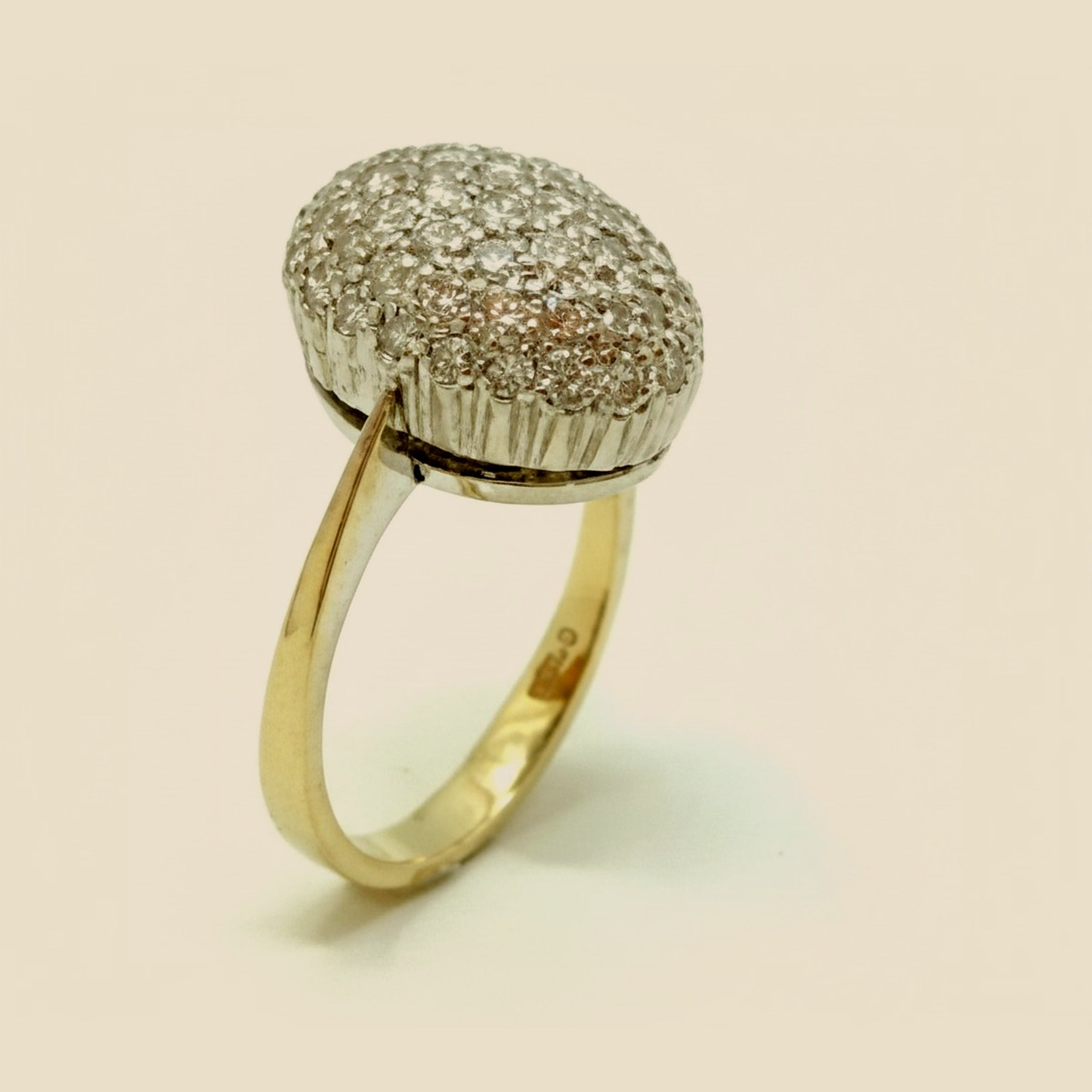 White Gold Pave Diamond Oval Dome Ring – Empire Diamond