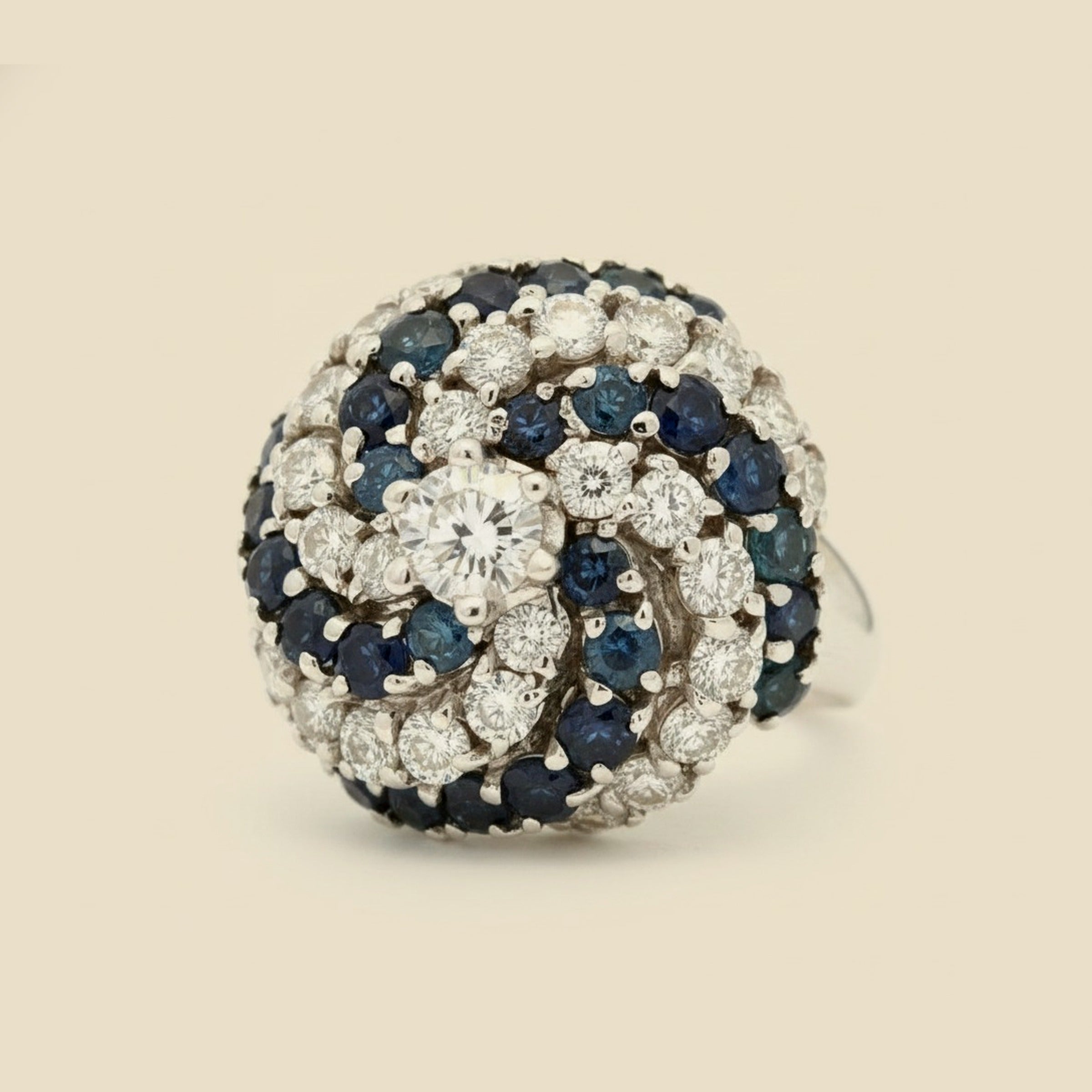 White Gold Sapphire & Diamond Pinwheel Ring – Empire Diamond – view 2
