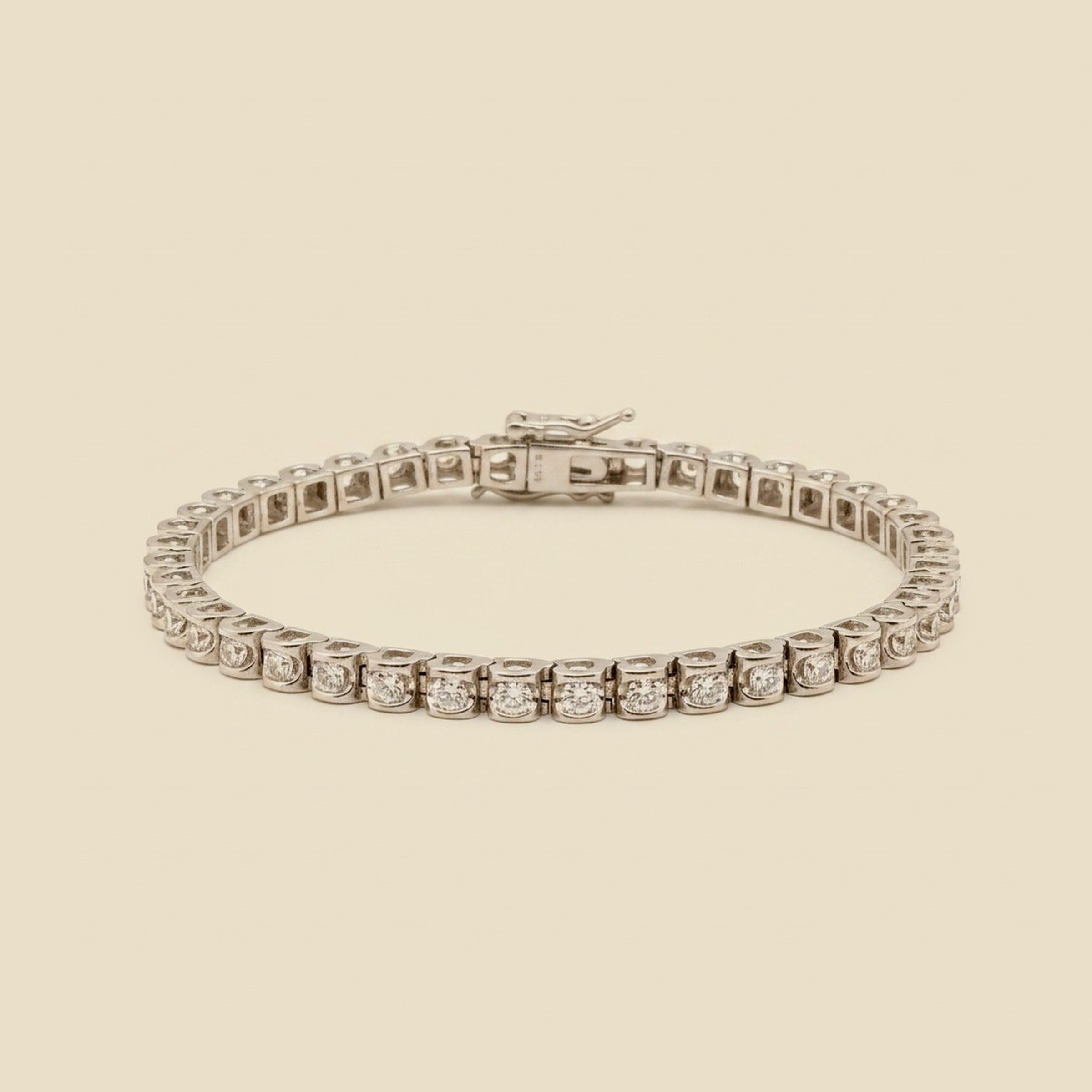 White Gold Tension-Set Diamond Line Bracelet – Empire Diamond