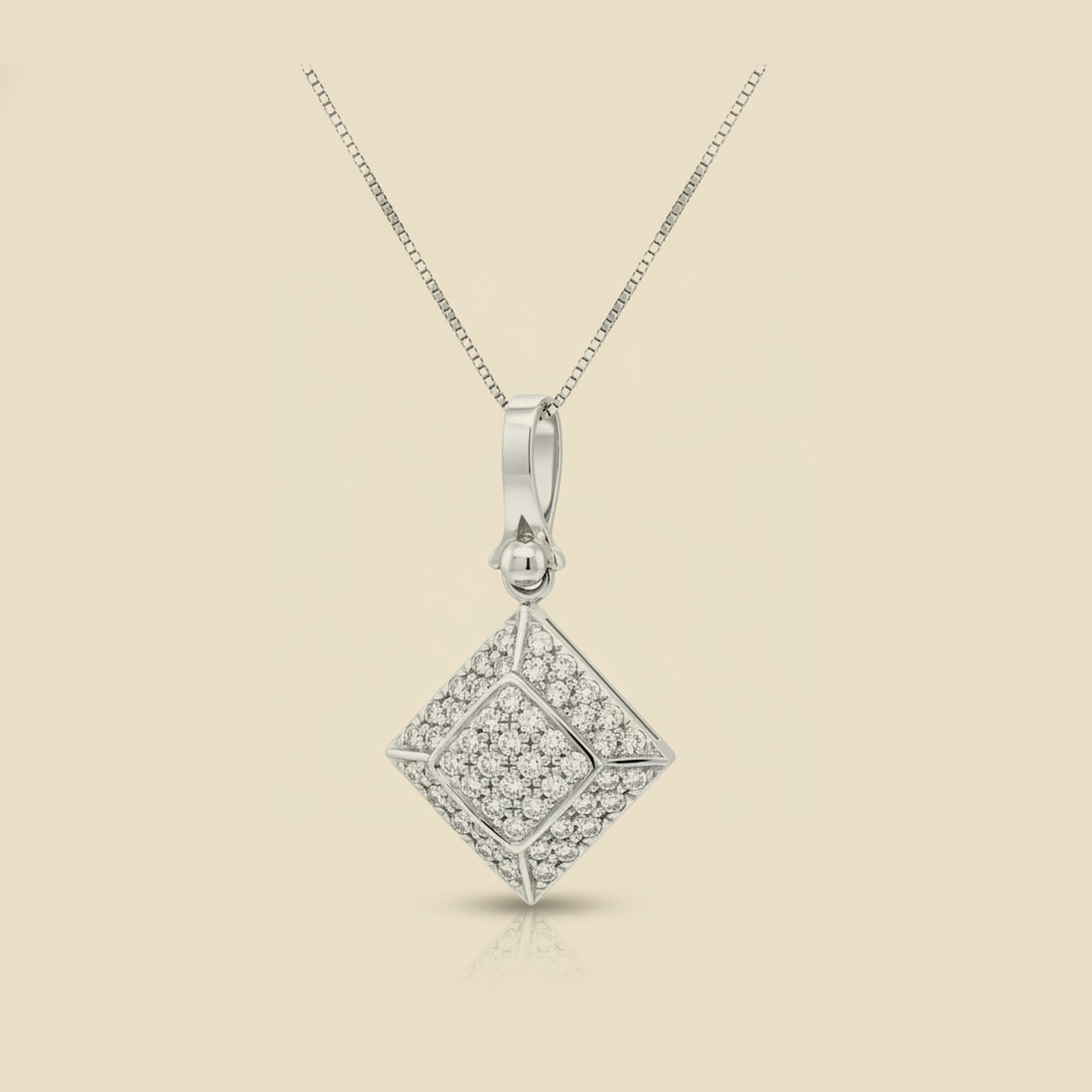 White Gold Two-Tiered Diamond Pendant