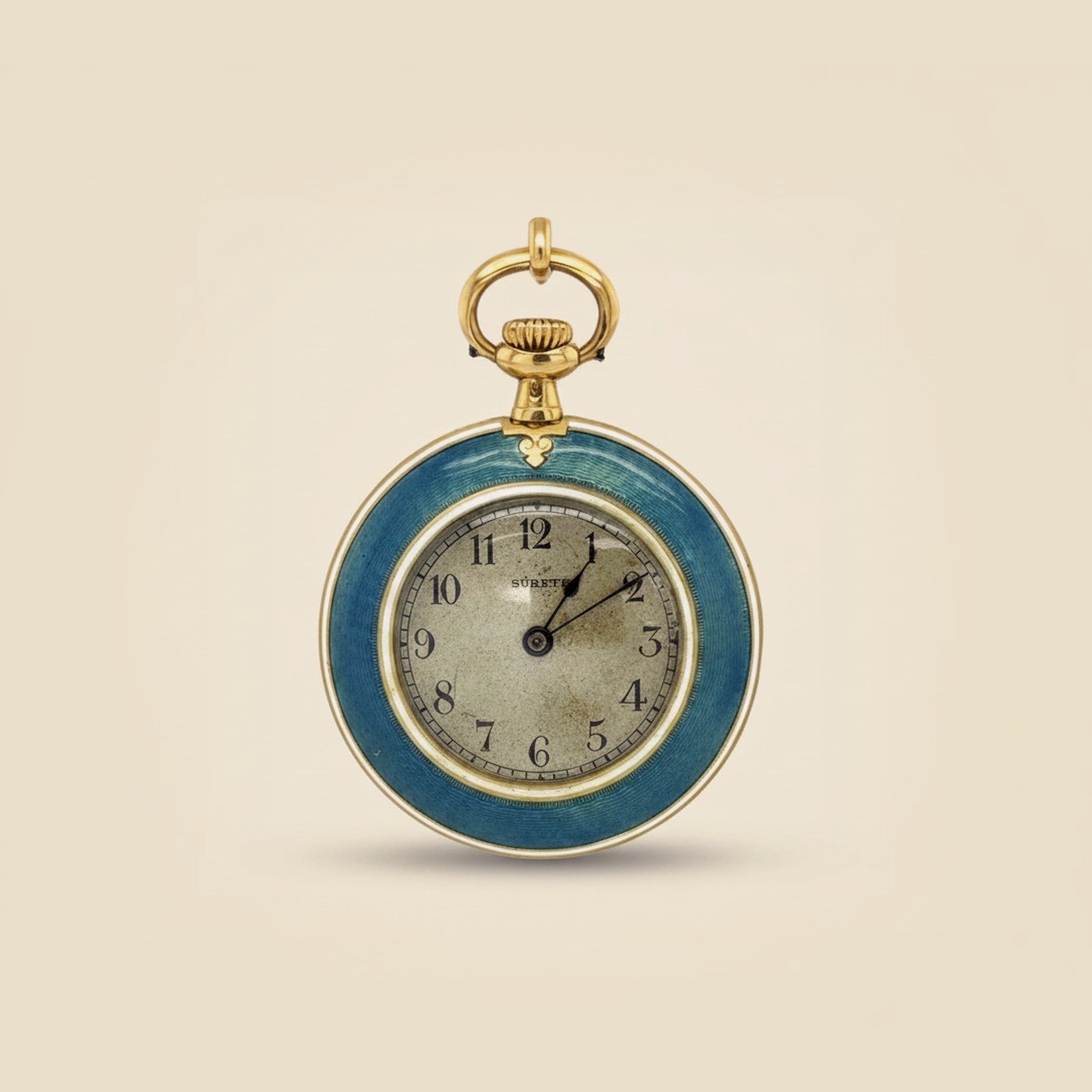 Women's Yellow Gold Art Nouveau Gray/Blue Enamel Open Face Pendant – Empire Diamond