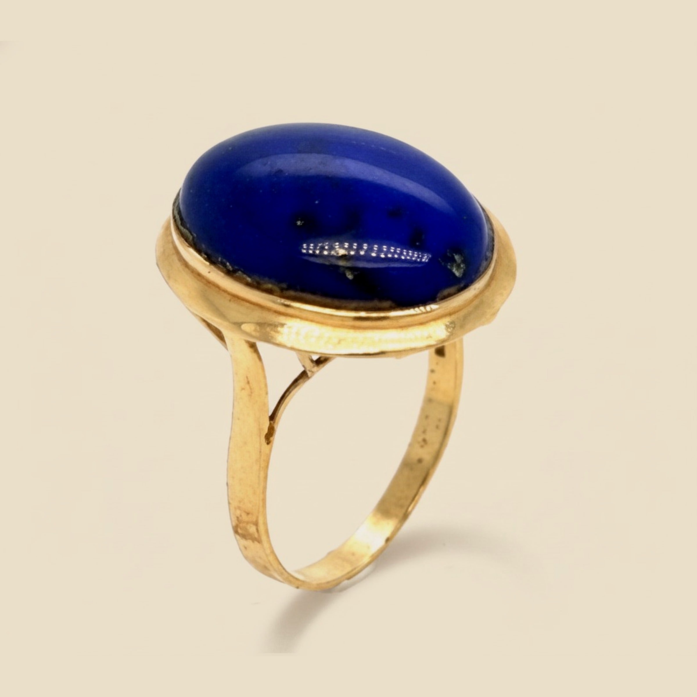 Yellow Gold 14k Lapis Ring