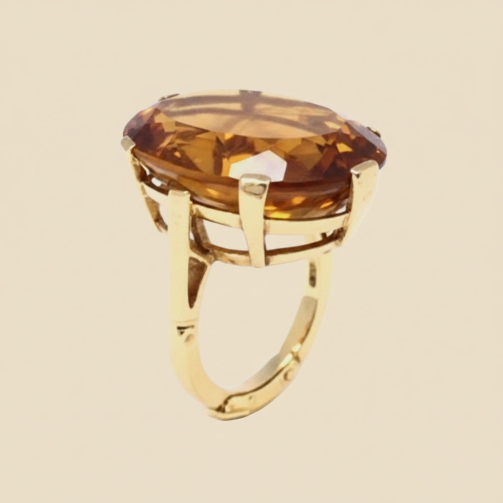 Yellow Gold 6 Prong Citrine Cocktail Ring – Empire Diamond