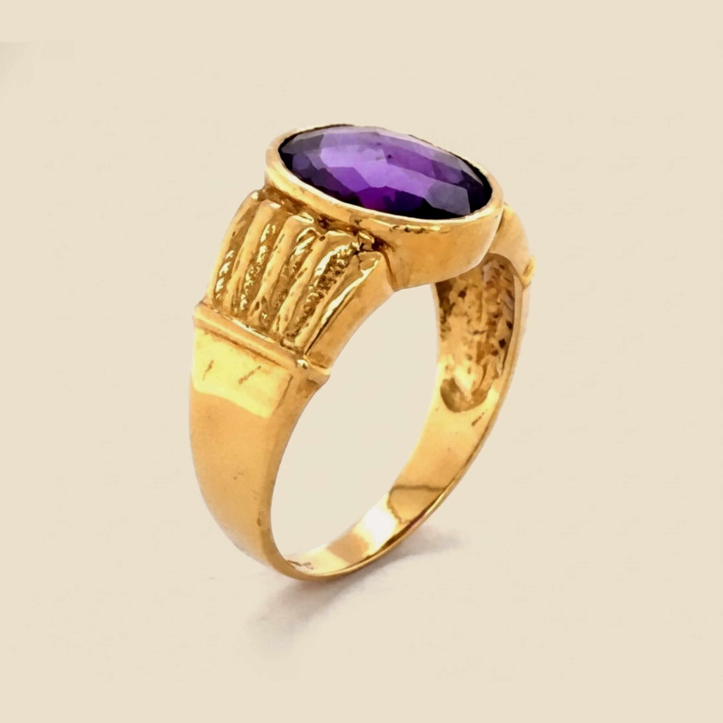 Yellow Gold Amethyst Ring